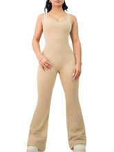 Load image into Gallery viewer, Flare Scrunch Jumpsuit (Latte)
