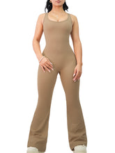 Load image into Gallery viewer, Flare Scrunch Jumpsuit (Light Cocoa)