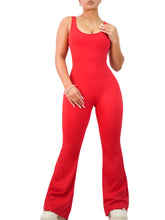 Load image into Gallery viewer, Flare Scrunch Jumpsuit (Ferrari Red)