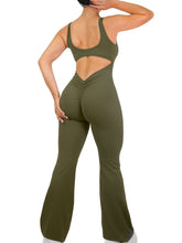 Load image into Gallery viewer, Flare Scrunch Jumpsuit (Wild Green)