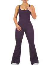 Load image into Gallery viewer, Flare Scrunch Jumpsuit (Deep Purple)