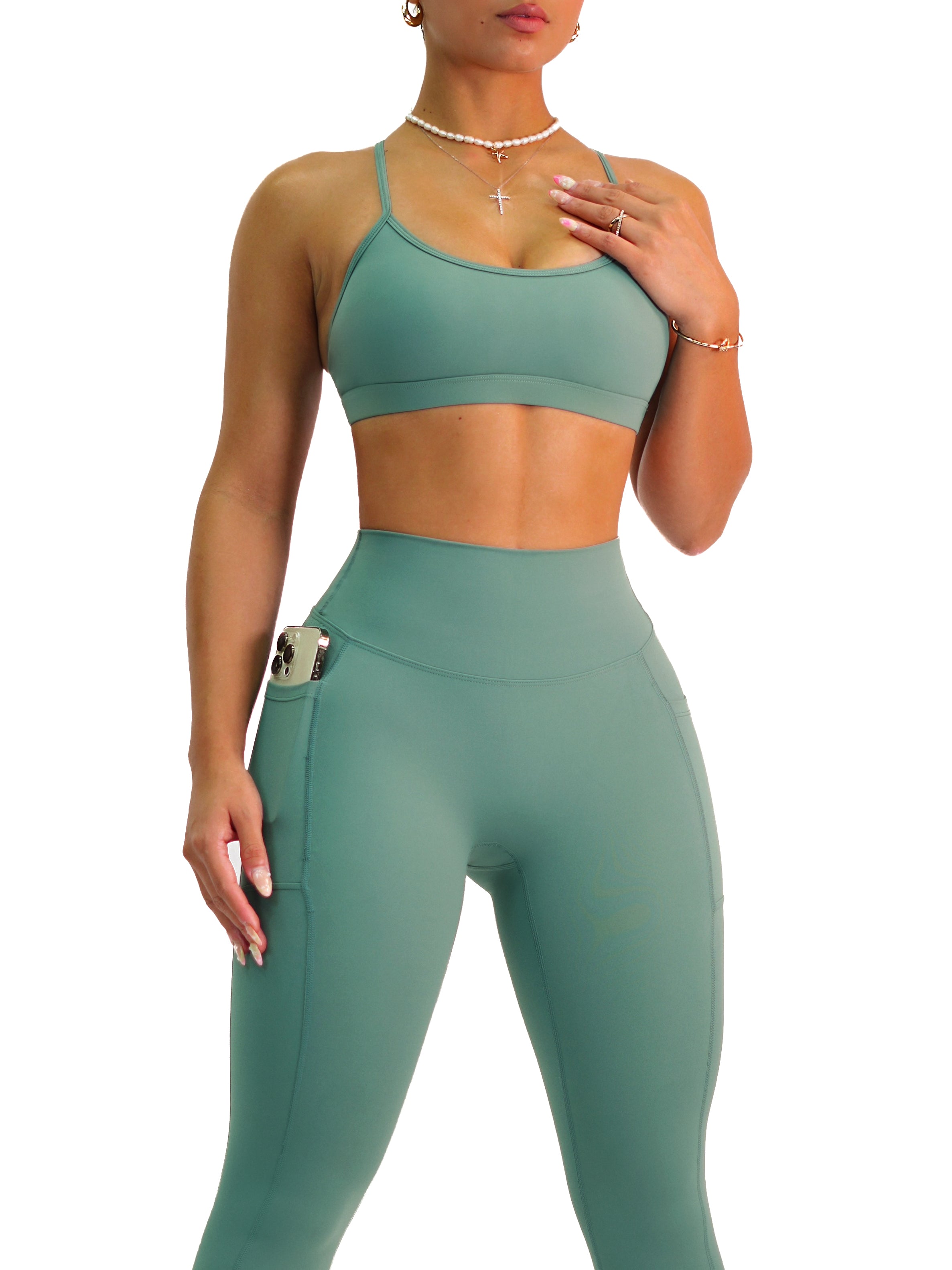 Premier Bombshell Sports Bra (Vintage Jade)