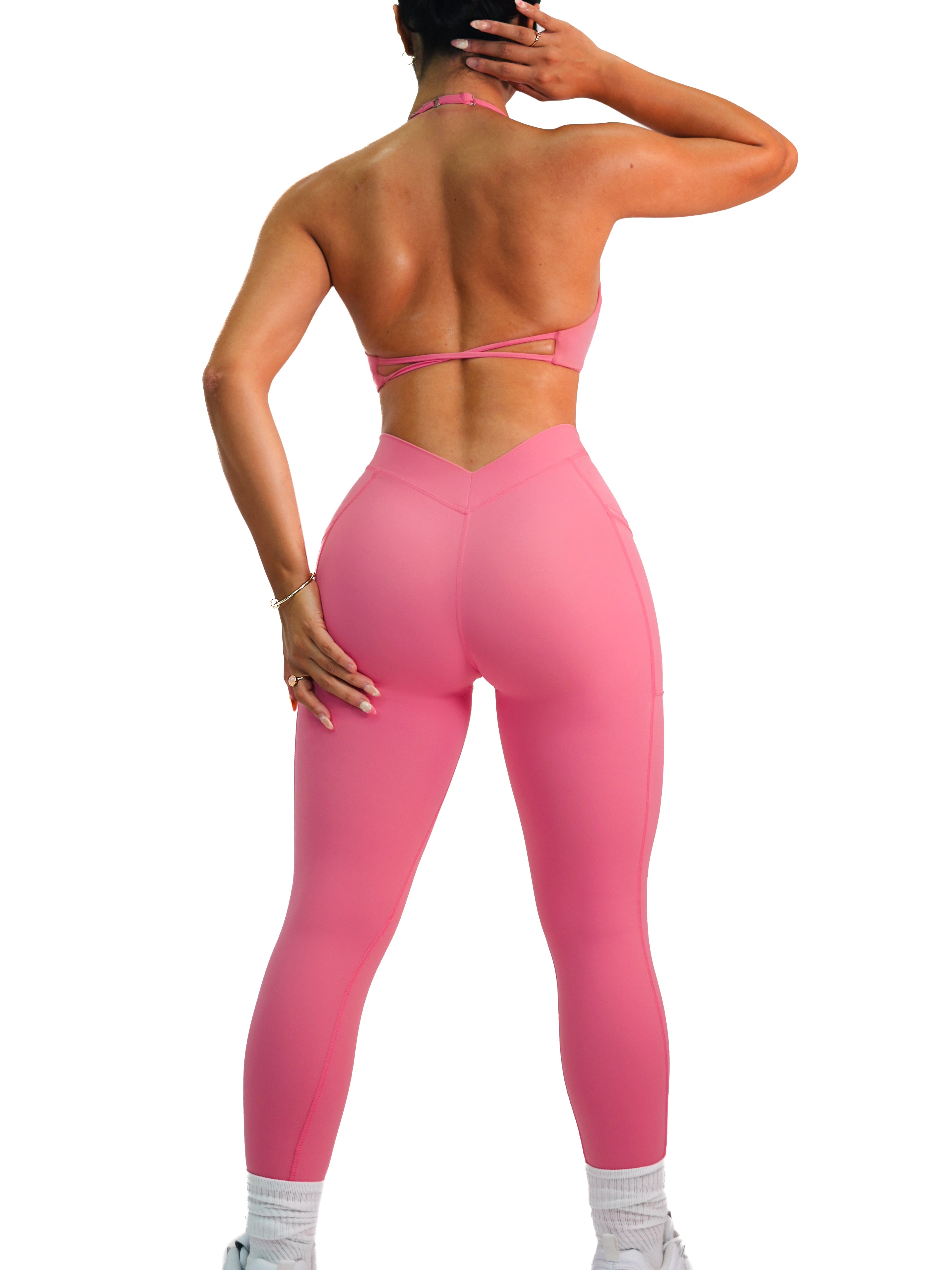 Premier V Back Pocket Leggings (Pink Dream)