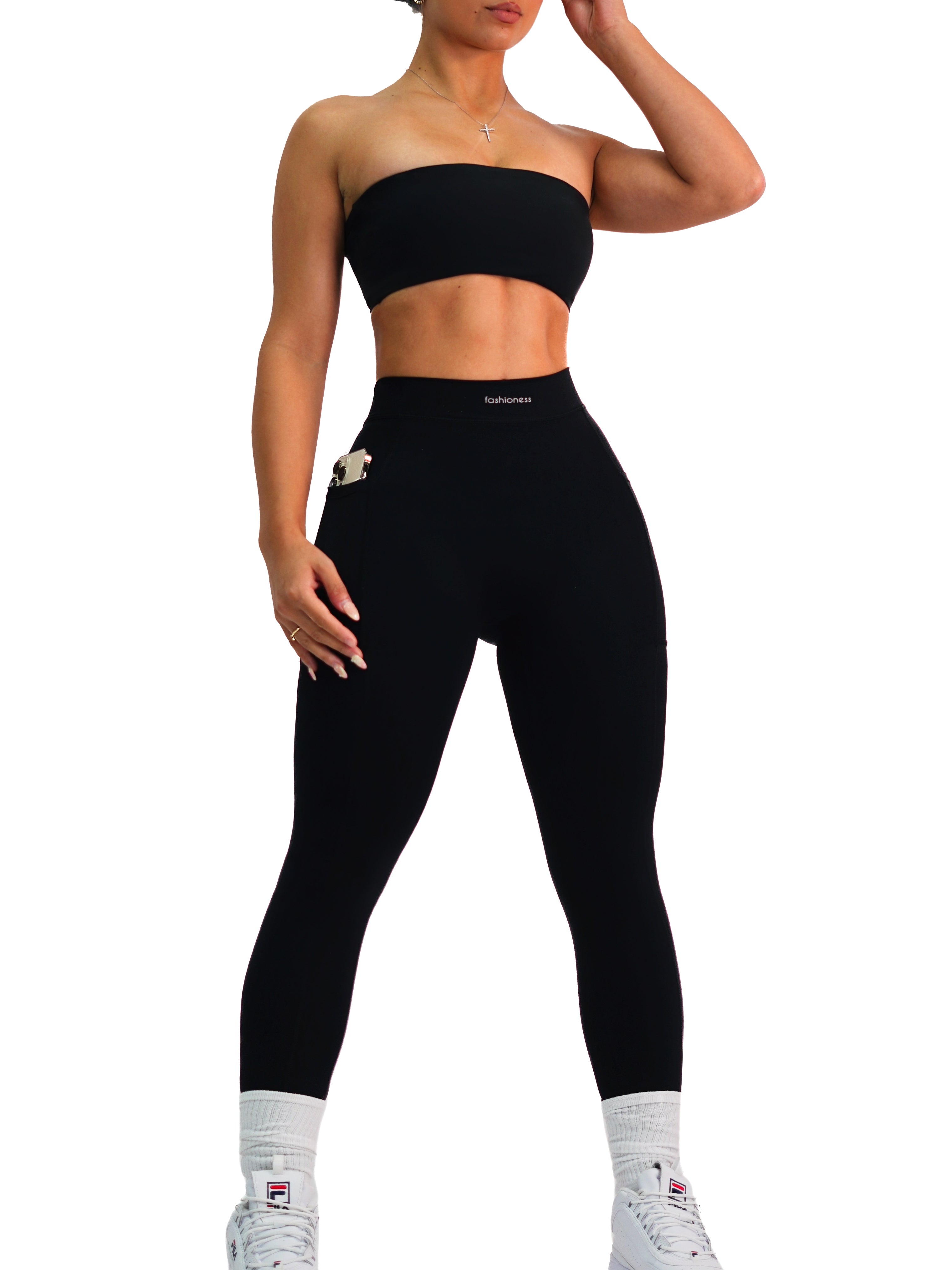 Premier V Back Pocket Leggings (Black)