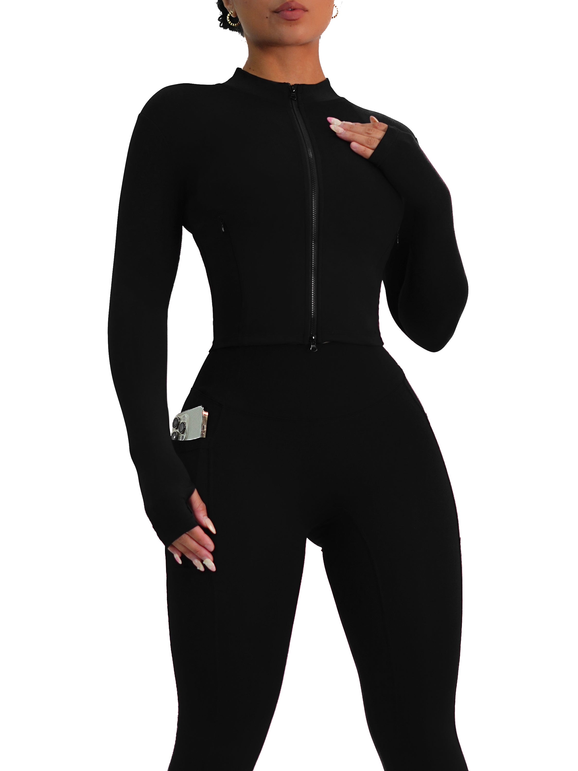 Premier Fitted BBL Compression Jacket (Black)