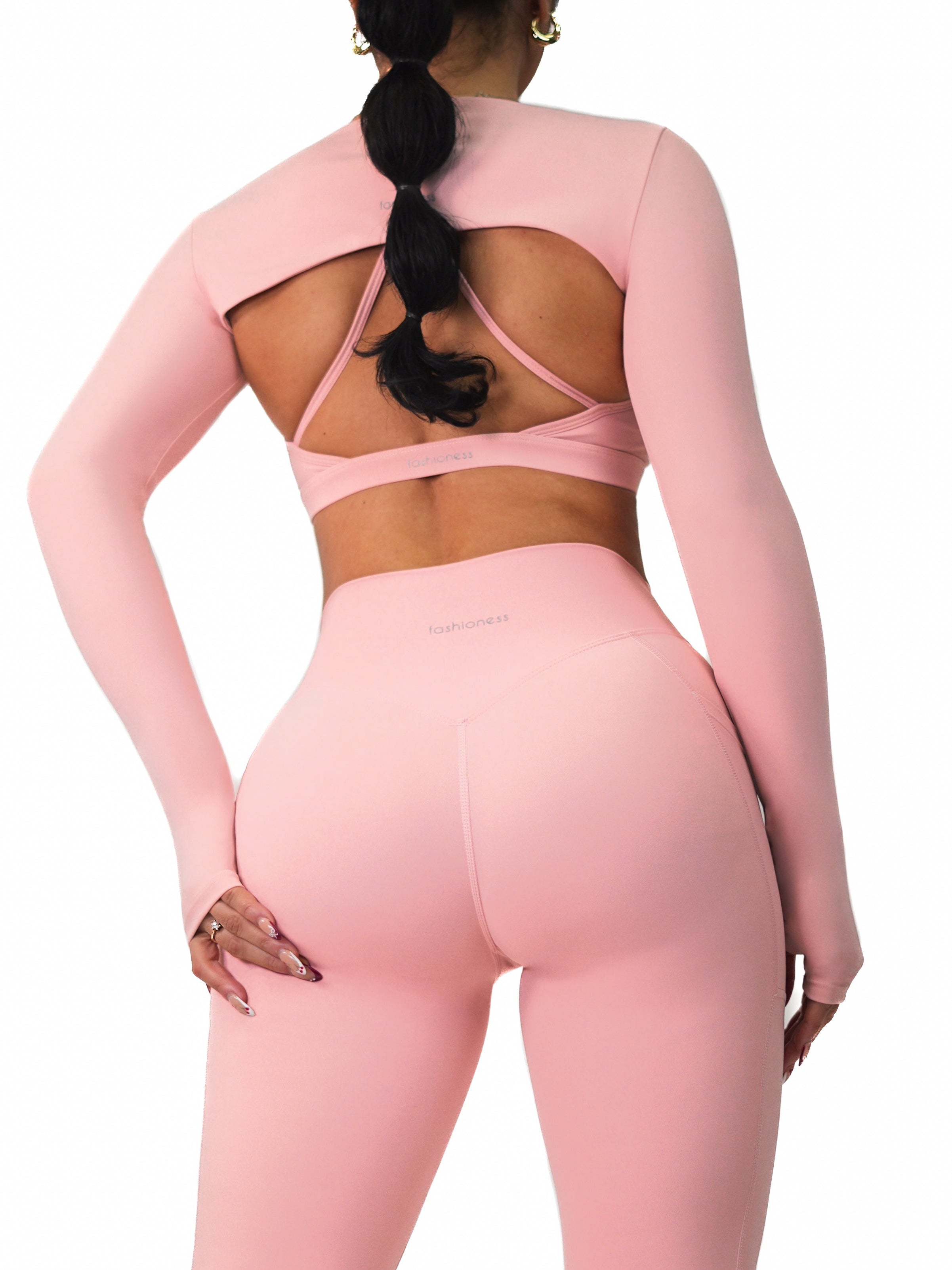 Premier Mini Crop Long Sleeves (Blush Pink)