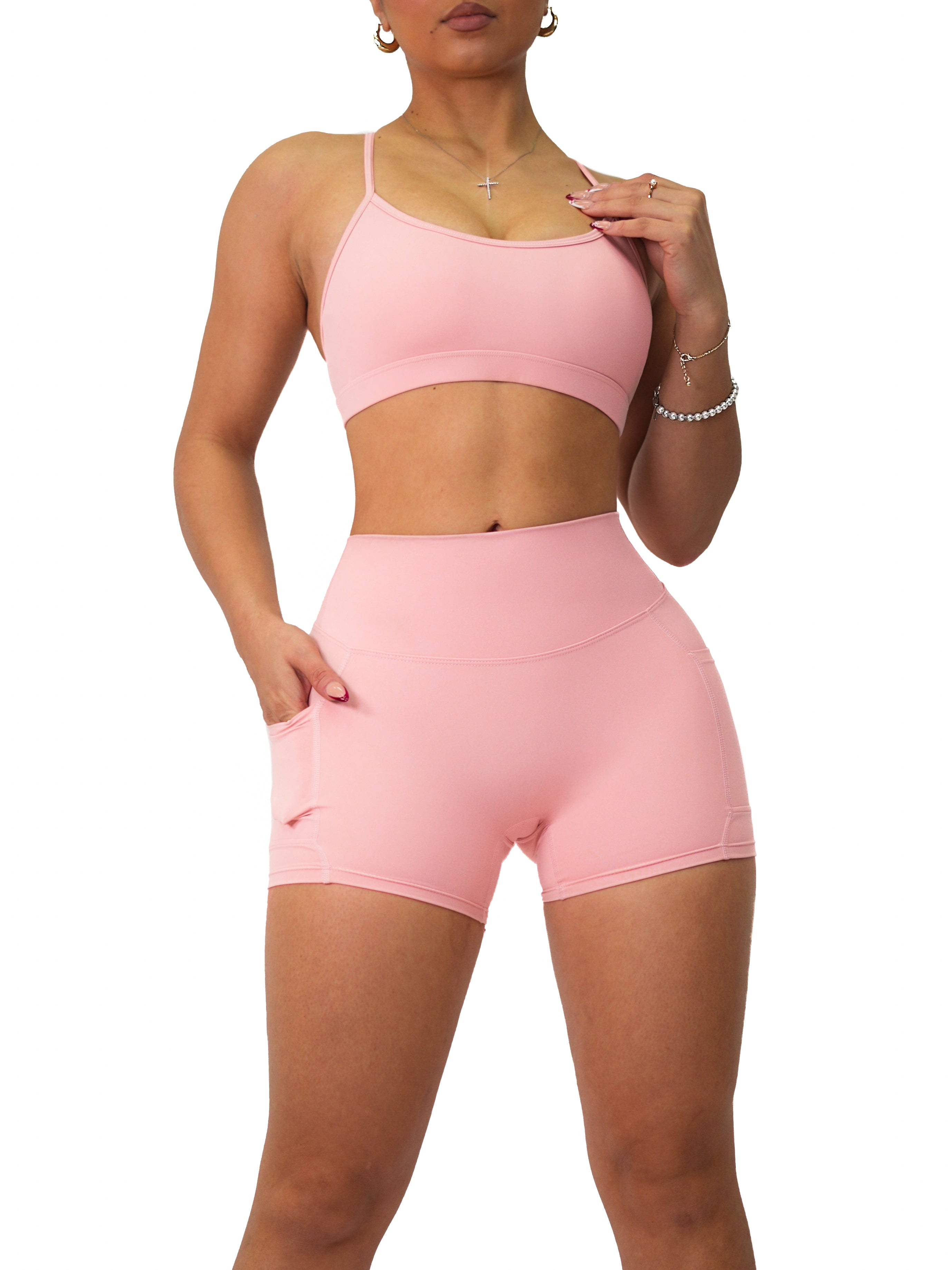 Premier Bombshell Sports Bra (Blush Pink)