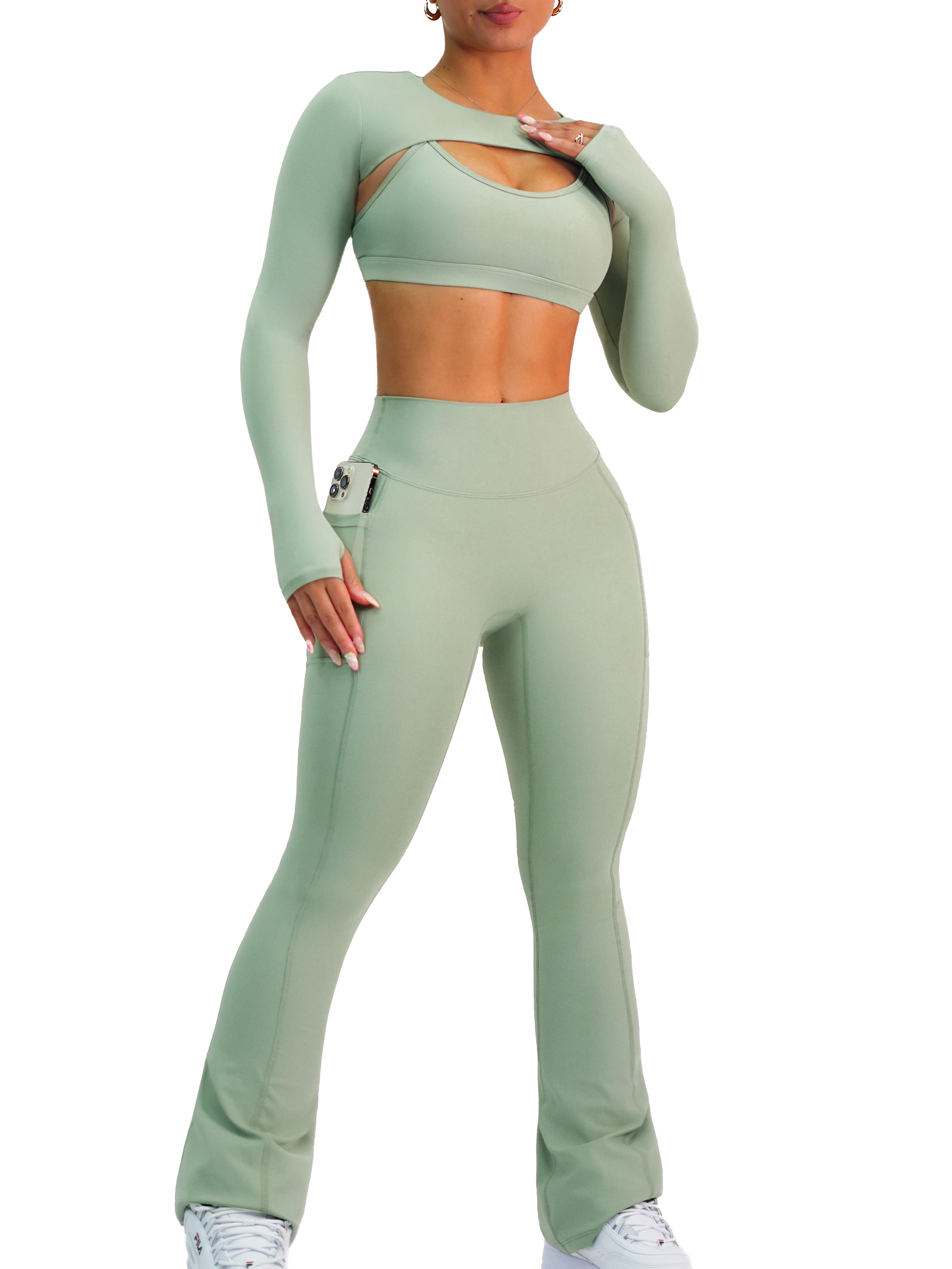 Premier Fitted Straight Leggings (Eucalyptus)