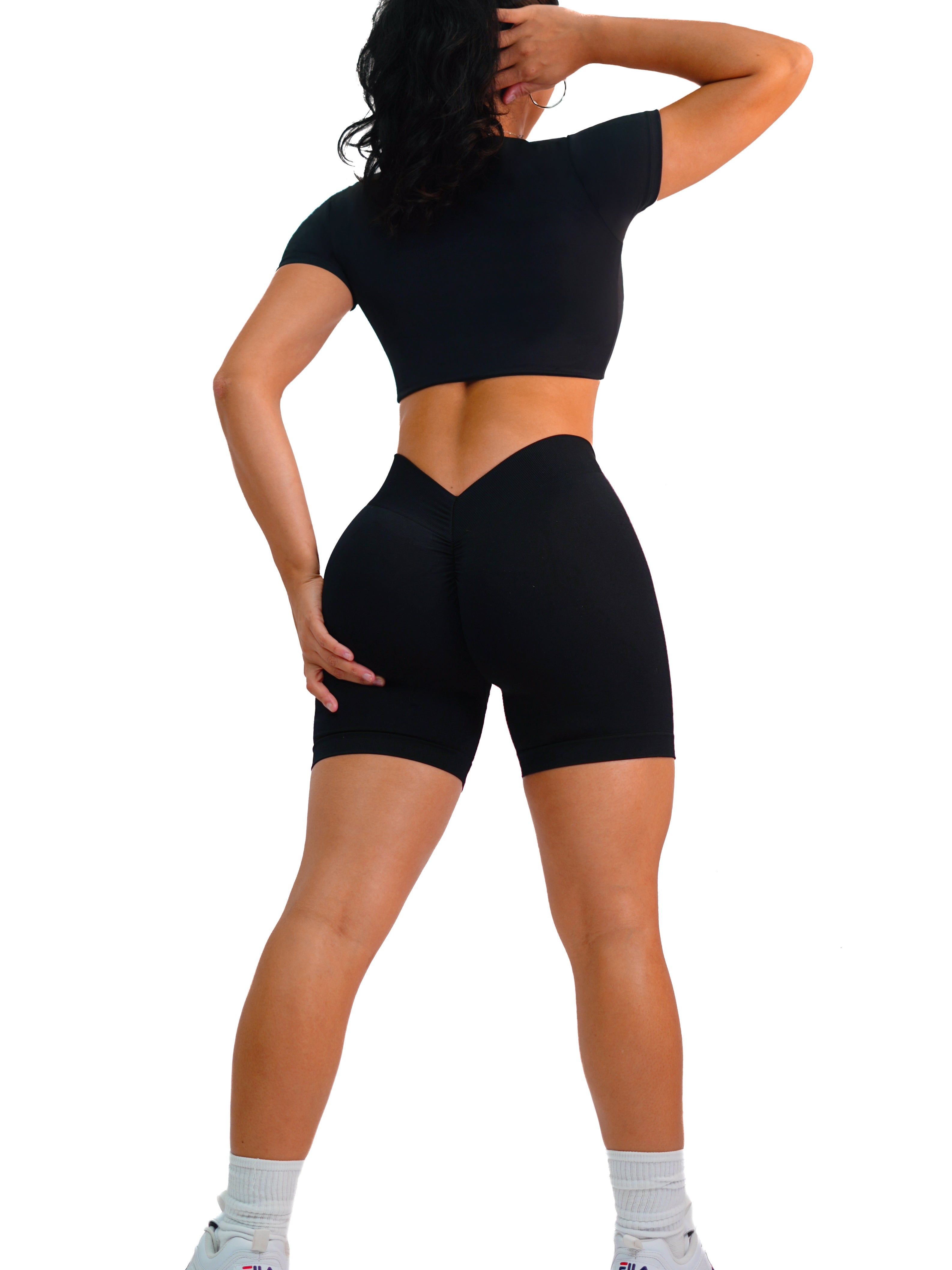 Seamless Low Back Shorts (Black)