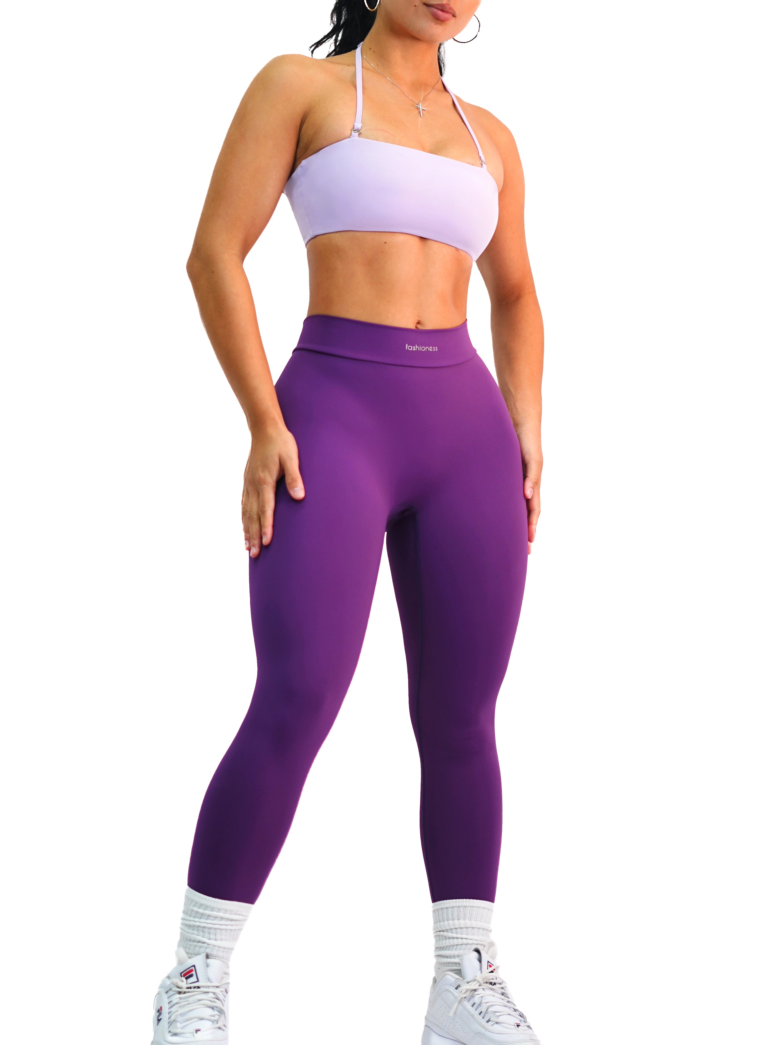 V Back Scrunch Leggings (Amethyst)