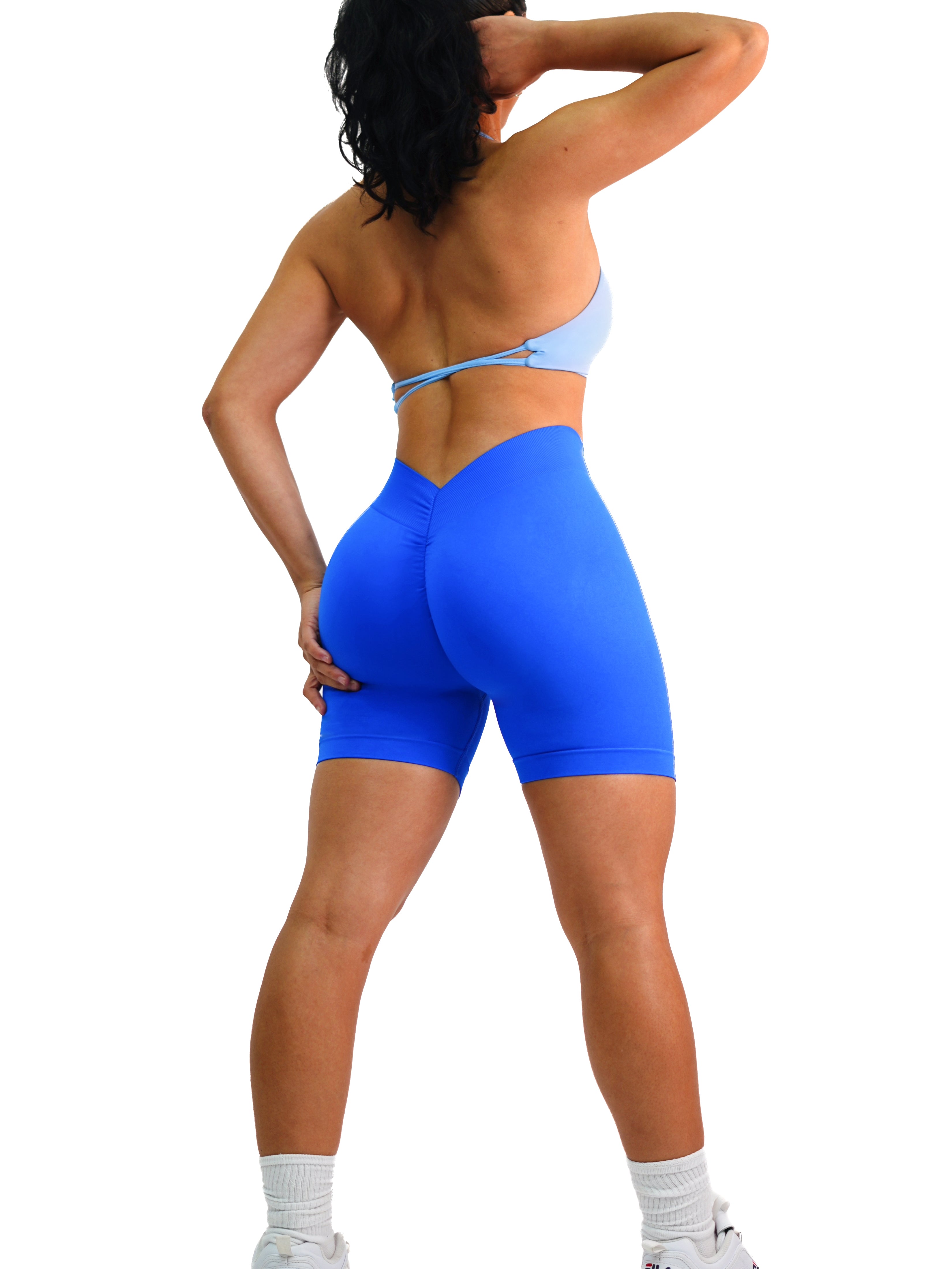 Seamless Low Back Shorts (Deep Blue)