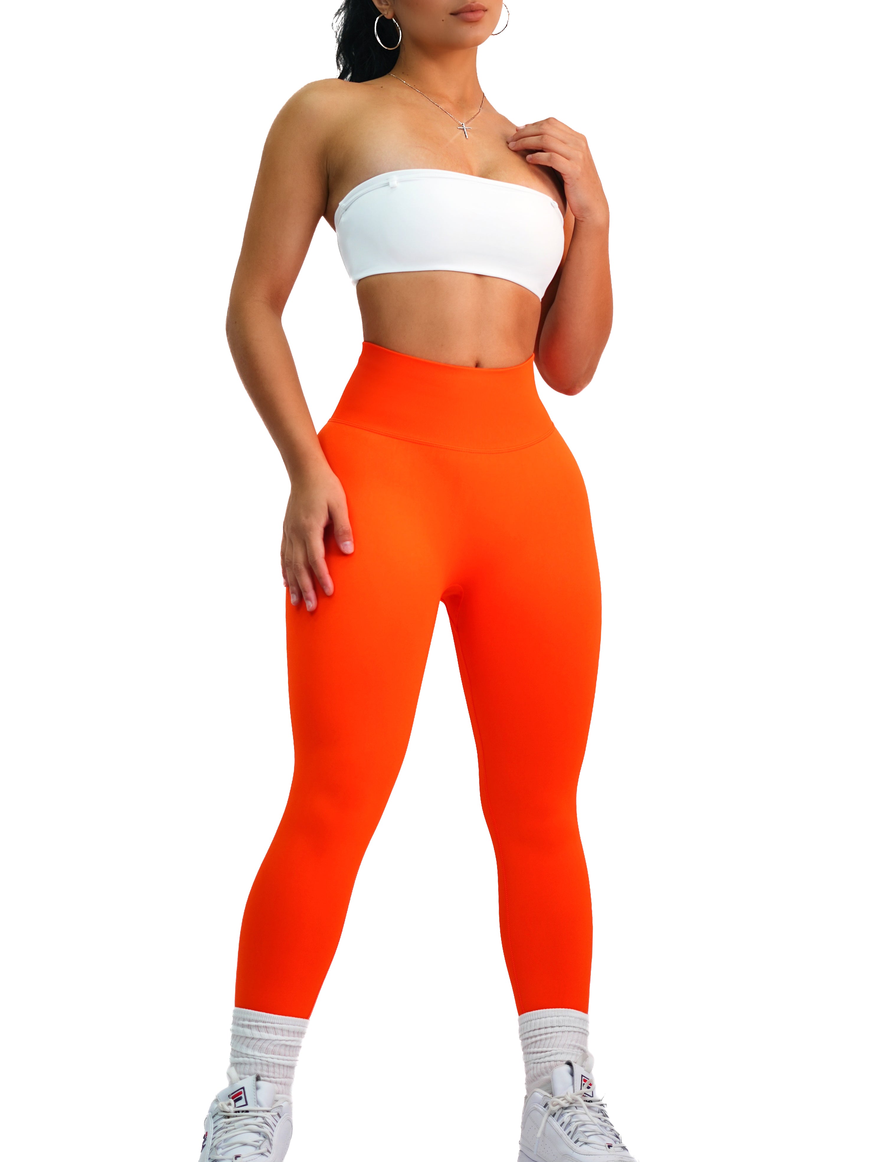 Athletic Seamless Leggings (Blaze Orange)