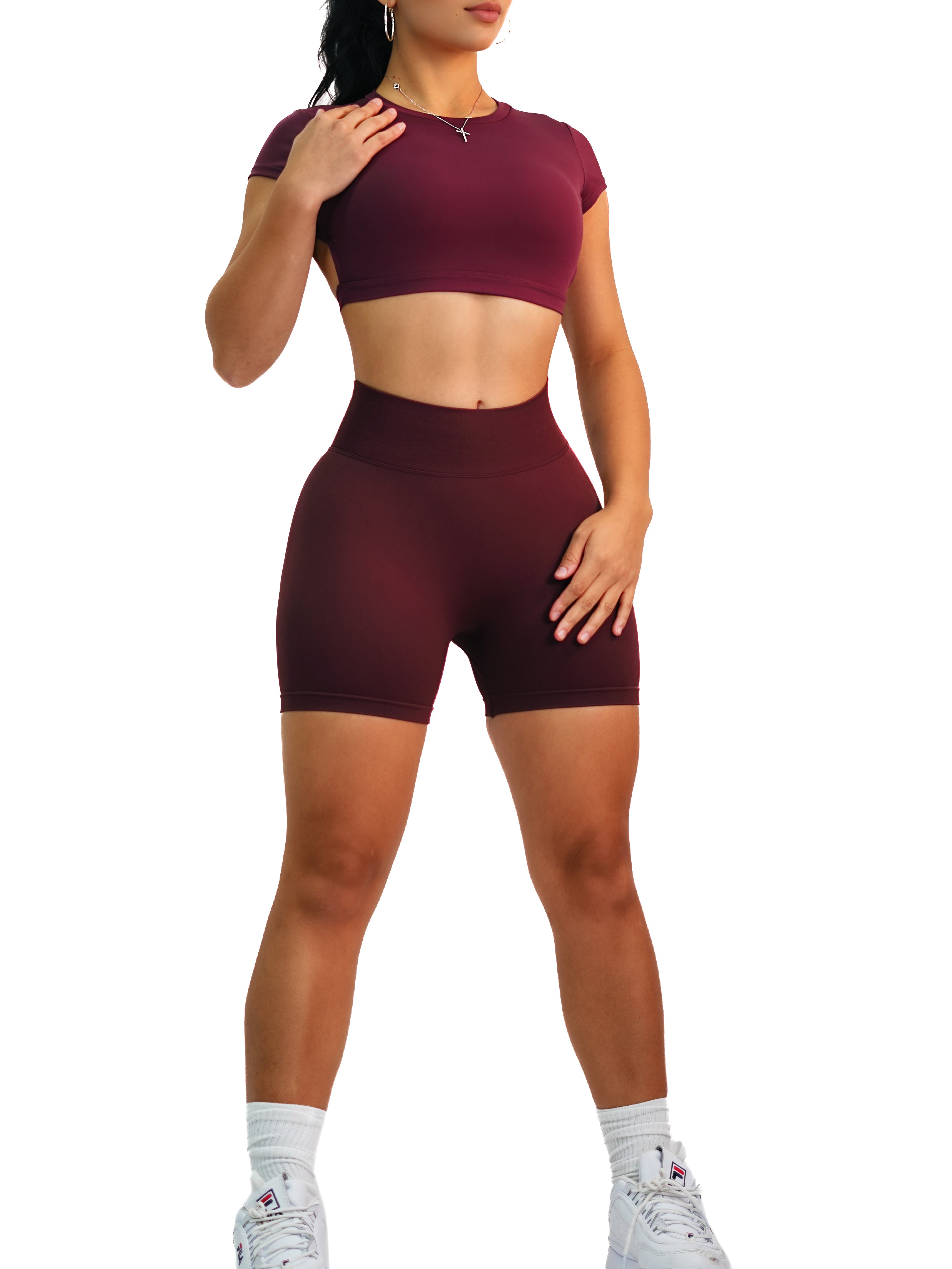 Seamless Booty Shorts (Burgundy)