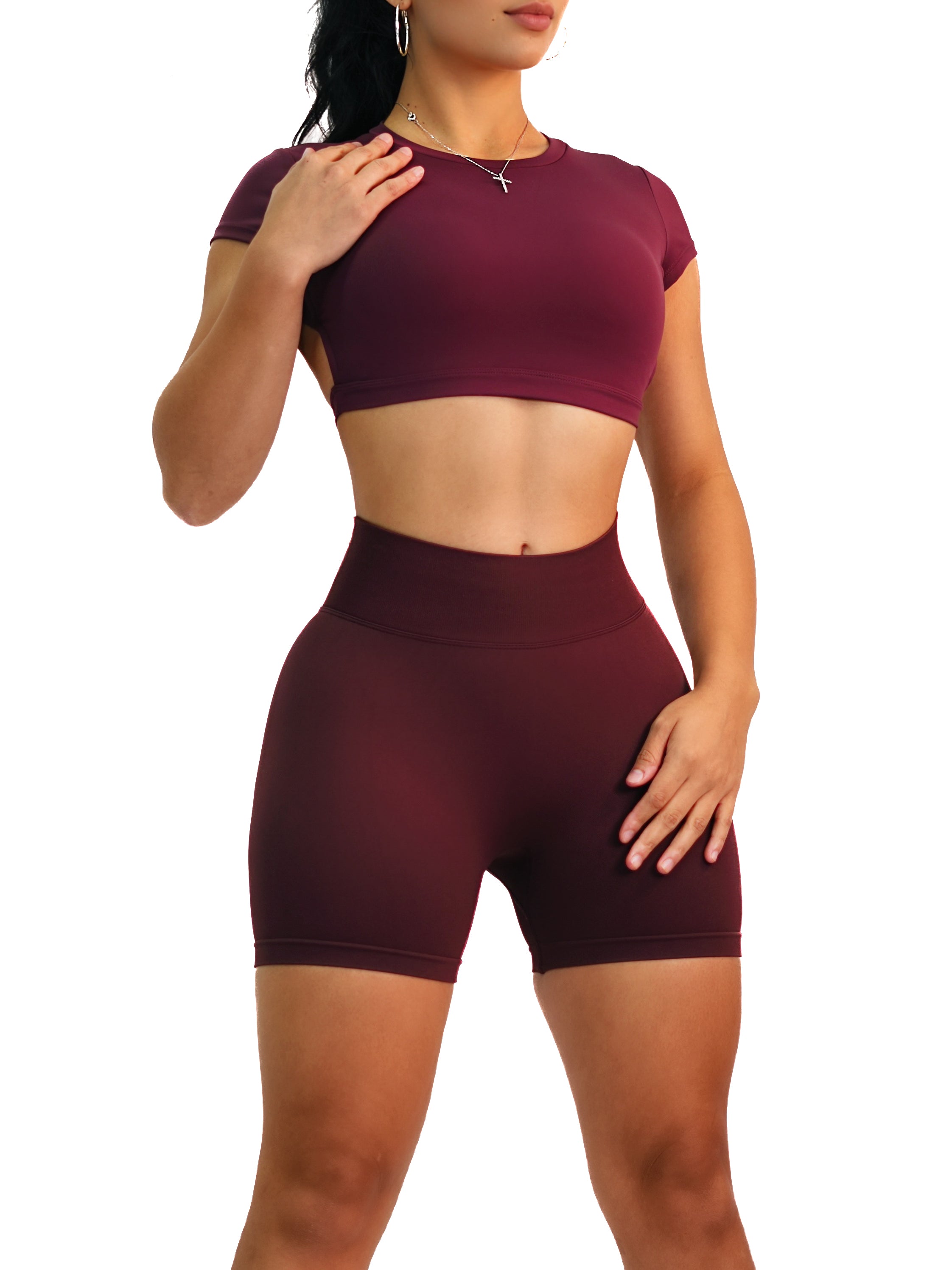 Backless Sports Top (Burgundy)