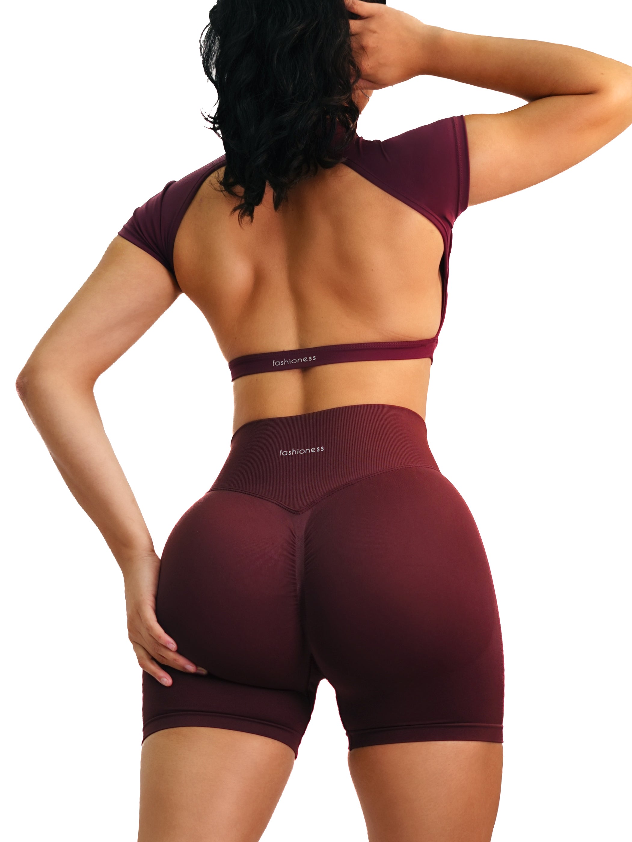 Backless Sports Top (Burgundy)