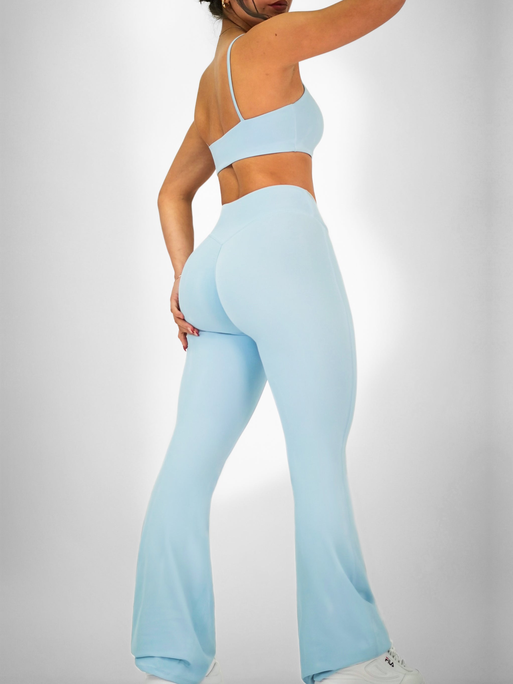 Oasis V Flare Leggings (Sky Blue)