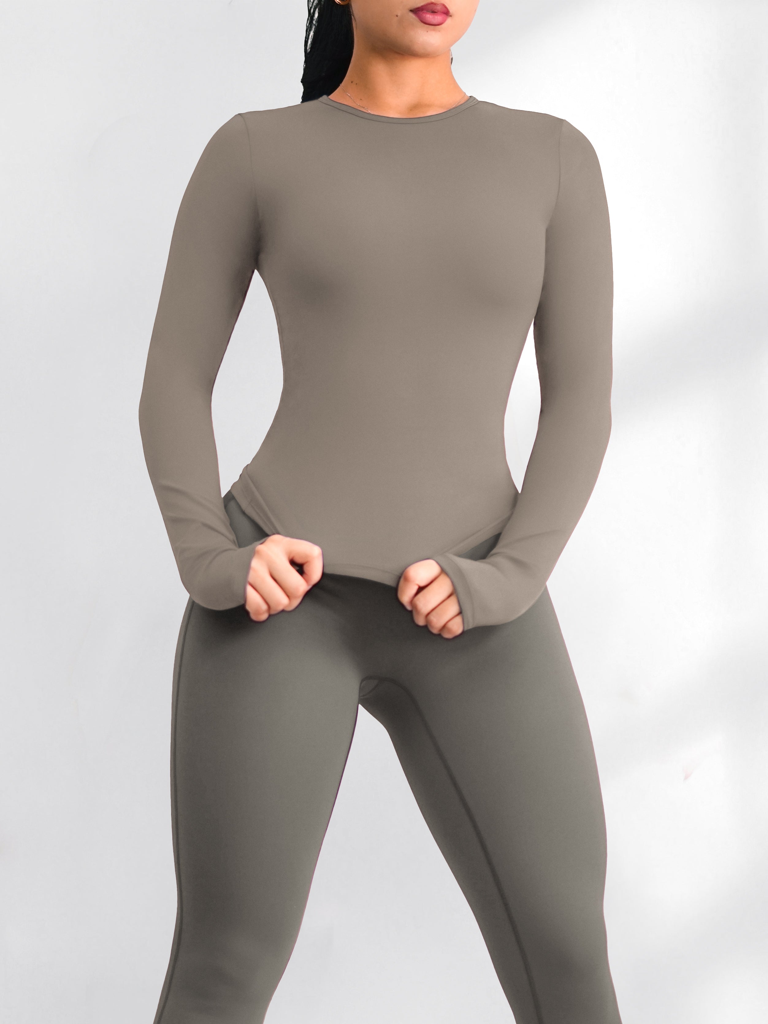 Yoga Compression Long Sleeve Top (Gray)