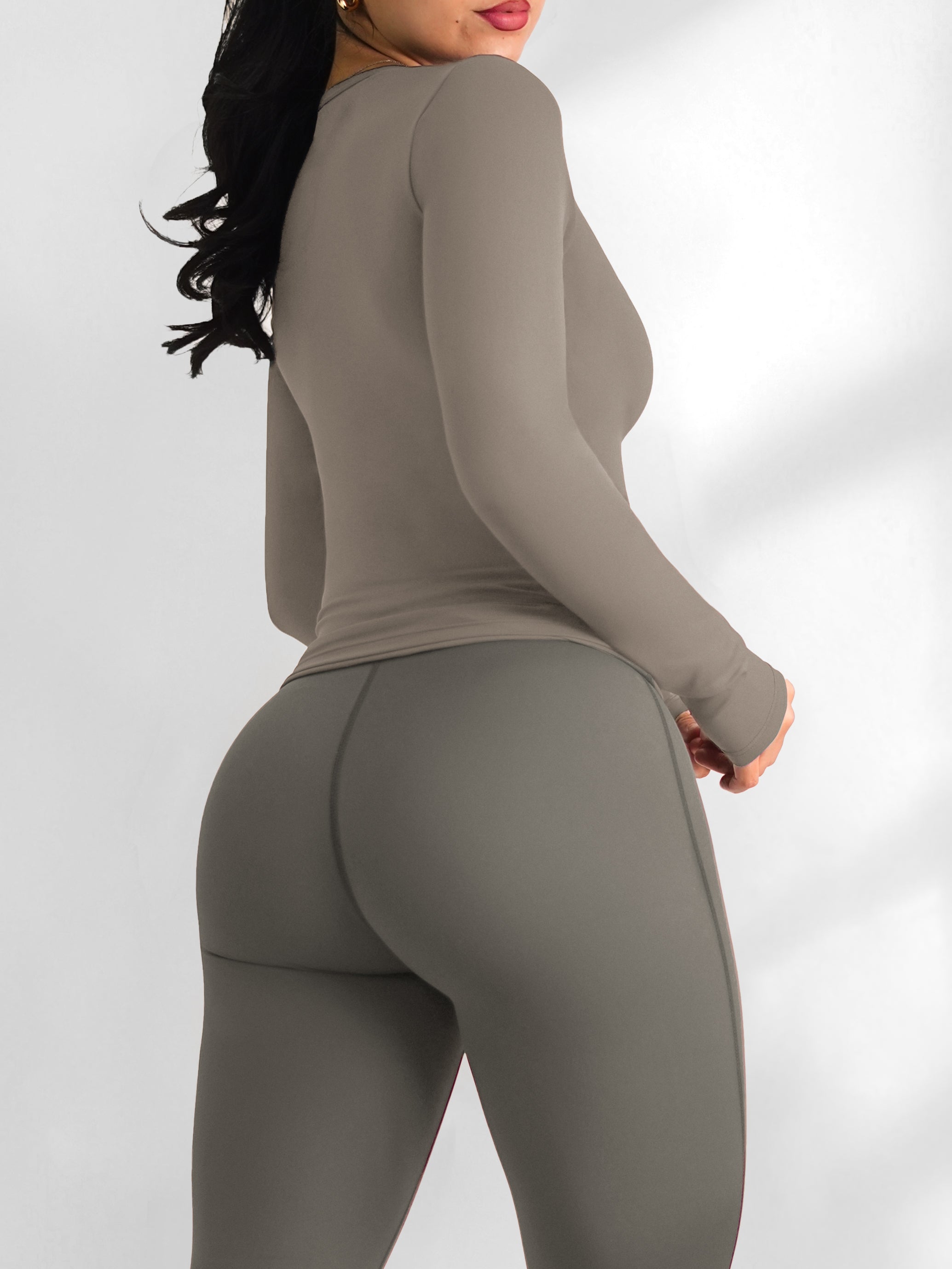 Yoga Compression Long Sleeve Top (Gray)