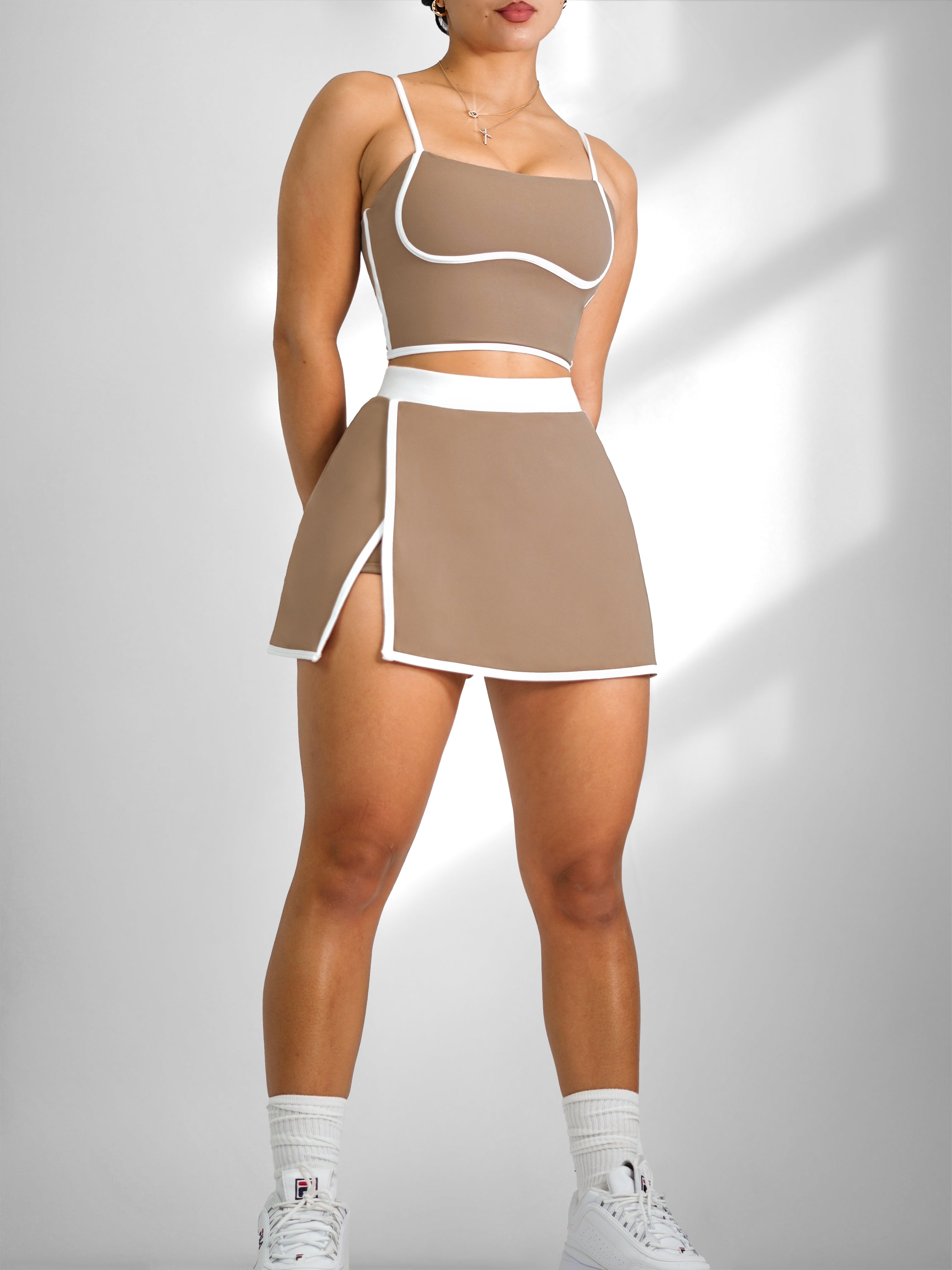 Starlit Tennis Skirt (Stone)