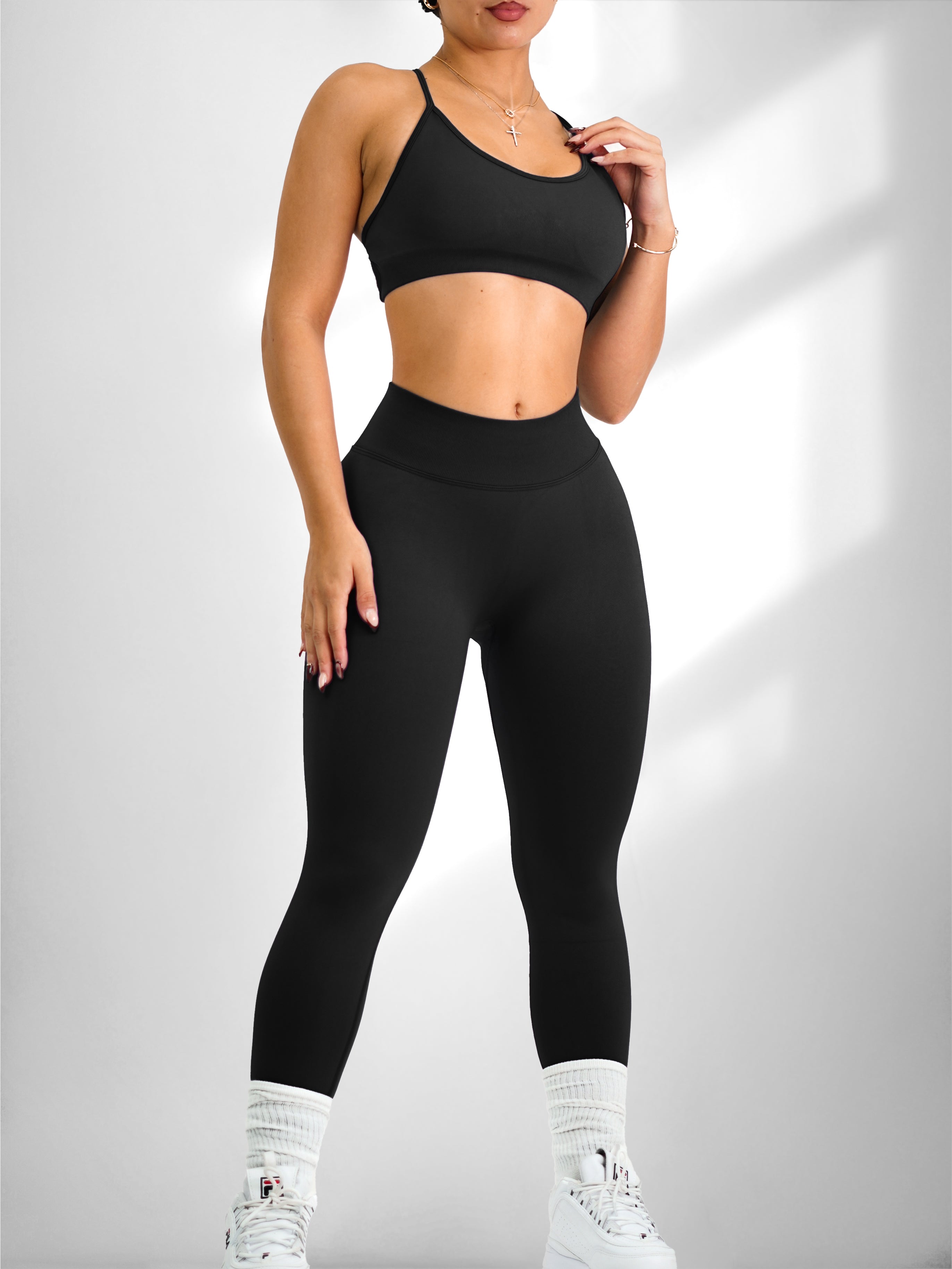 Seamless V Back Leggings (Black)