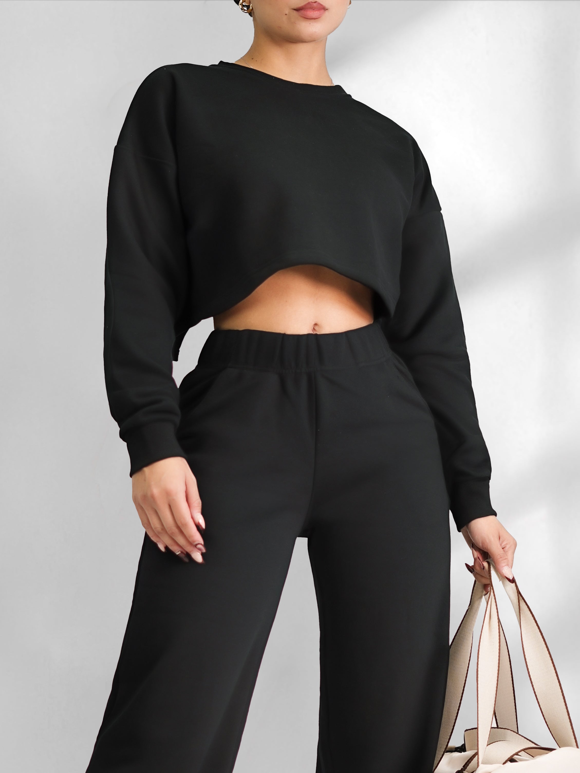 Cutesy Slit Back Sweatshirt (Black)