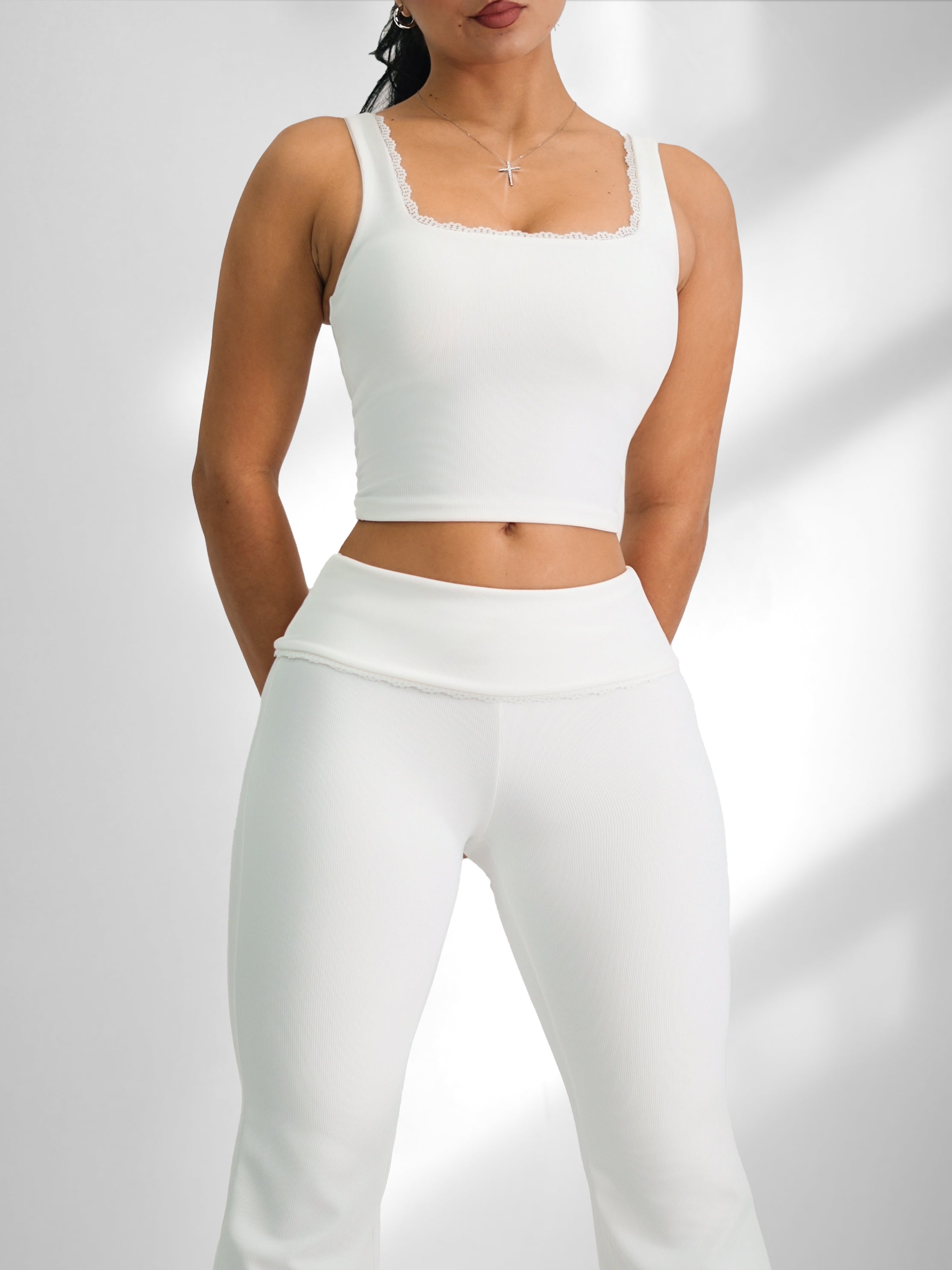 Lace Pilates Sports Top (White)