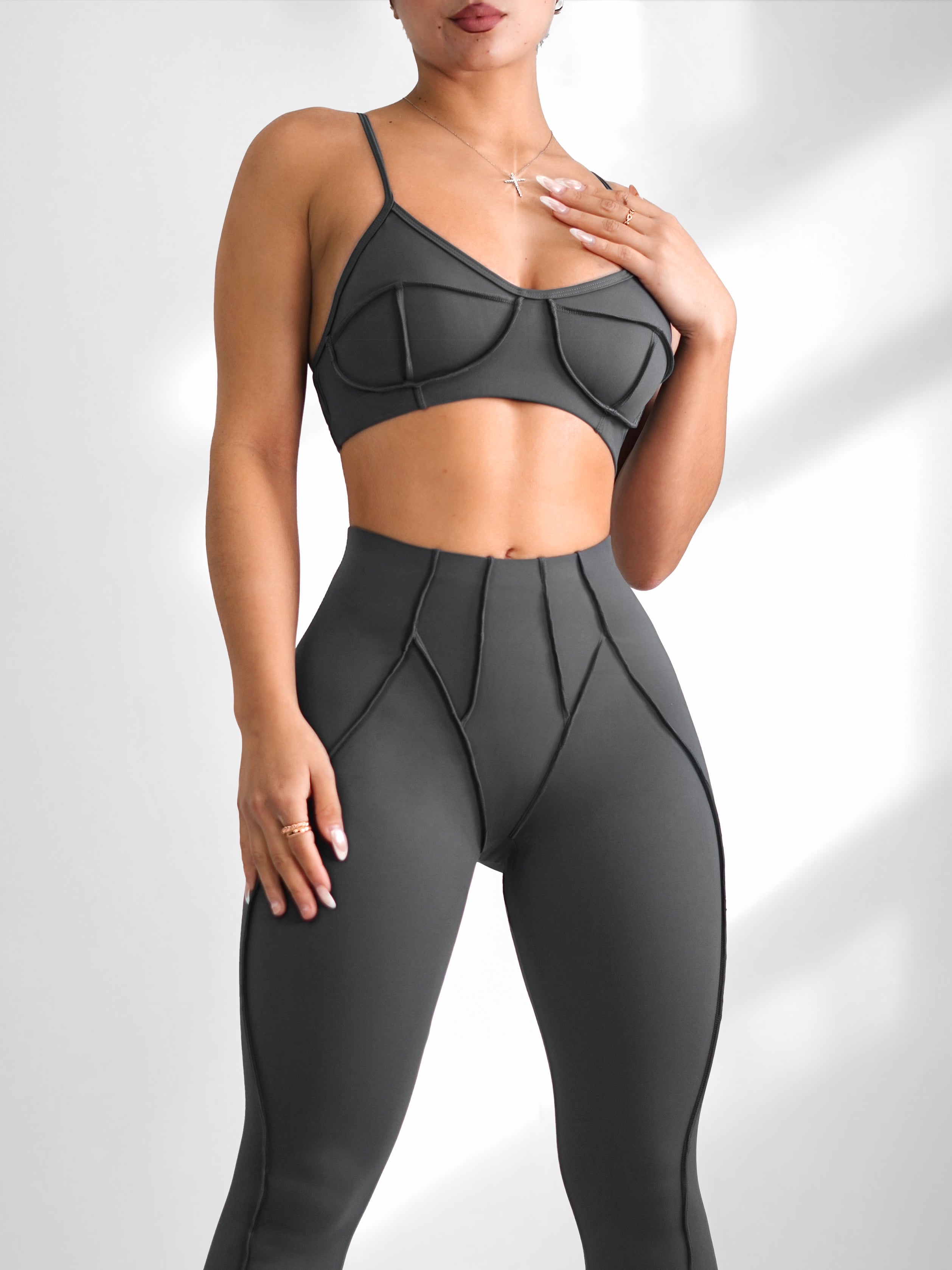 Seam Sculpt Sports Bra (Gray)