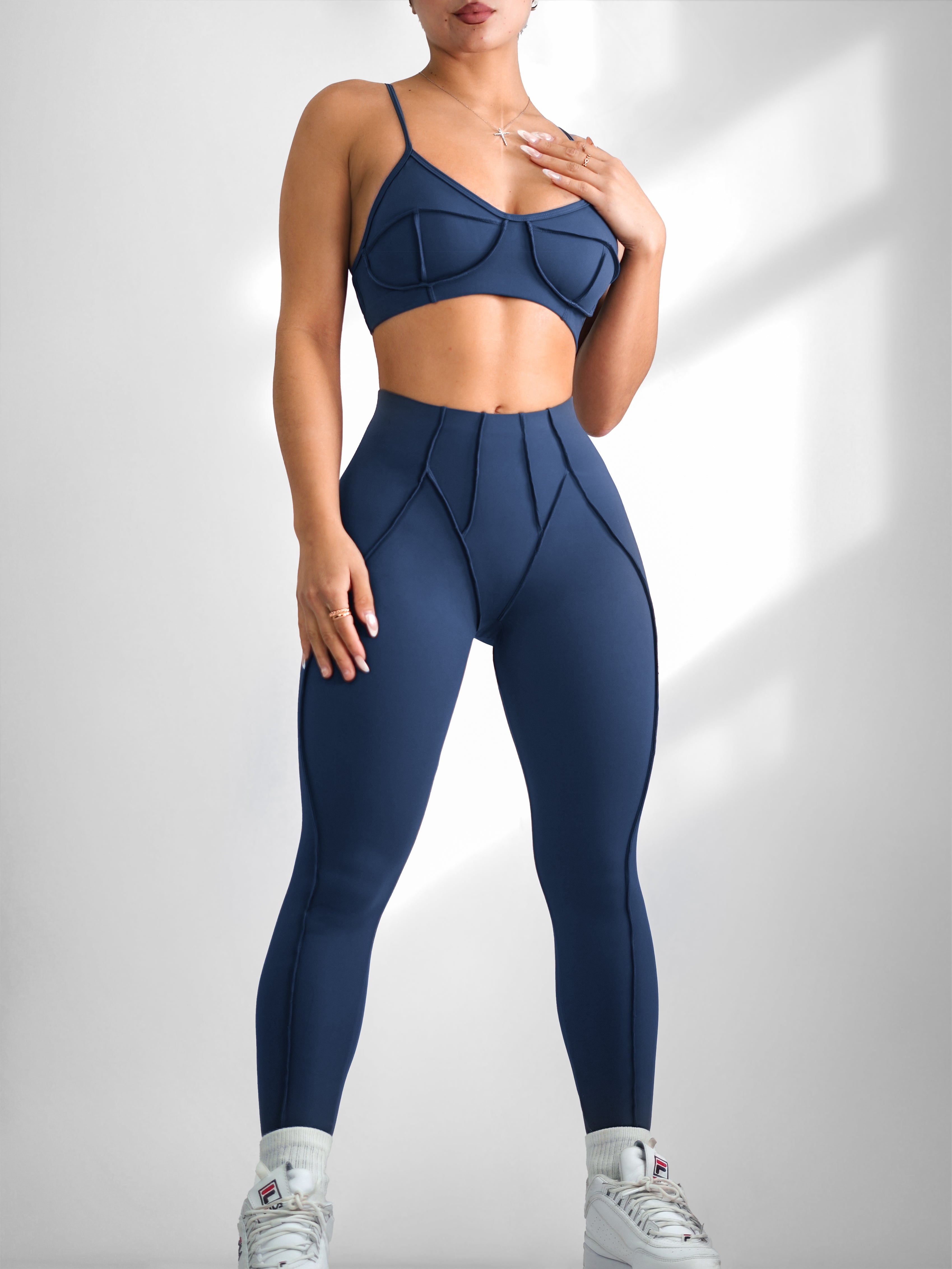 Seam Sculpt Leggings (Navy Blue)