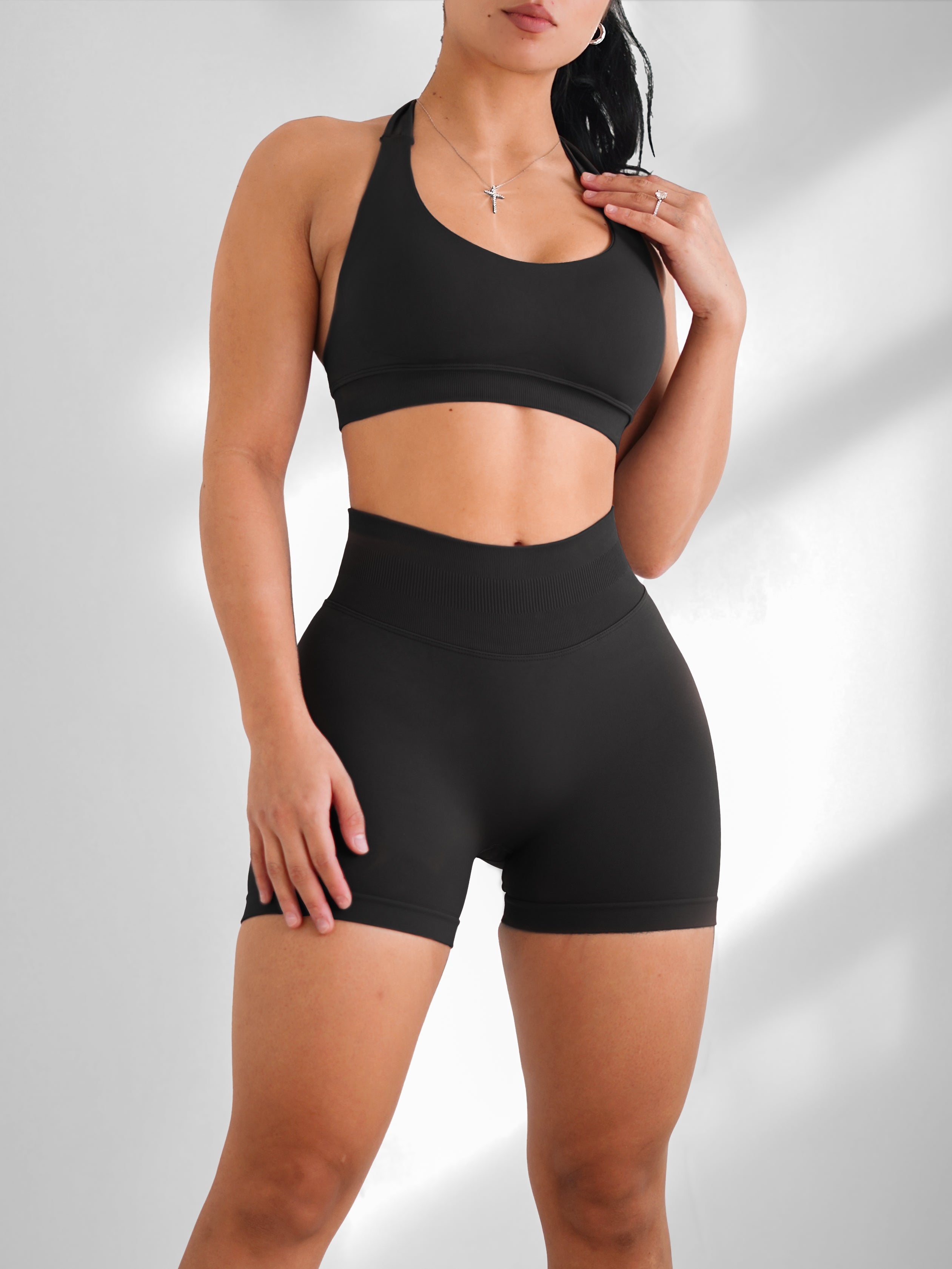 Premier Motion Halter Sports Bra (Black)