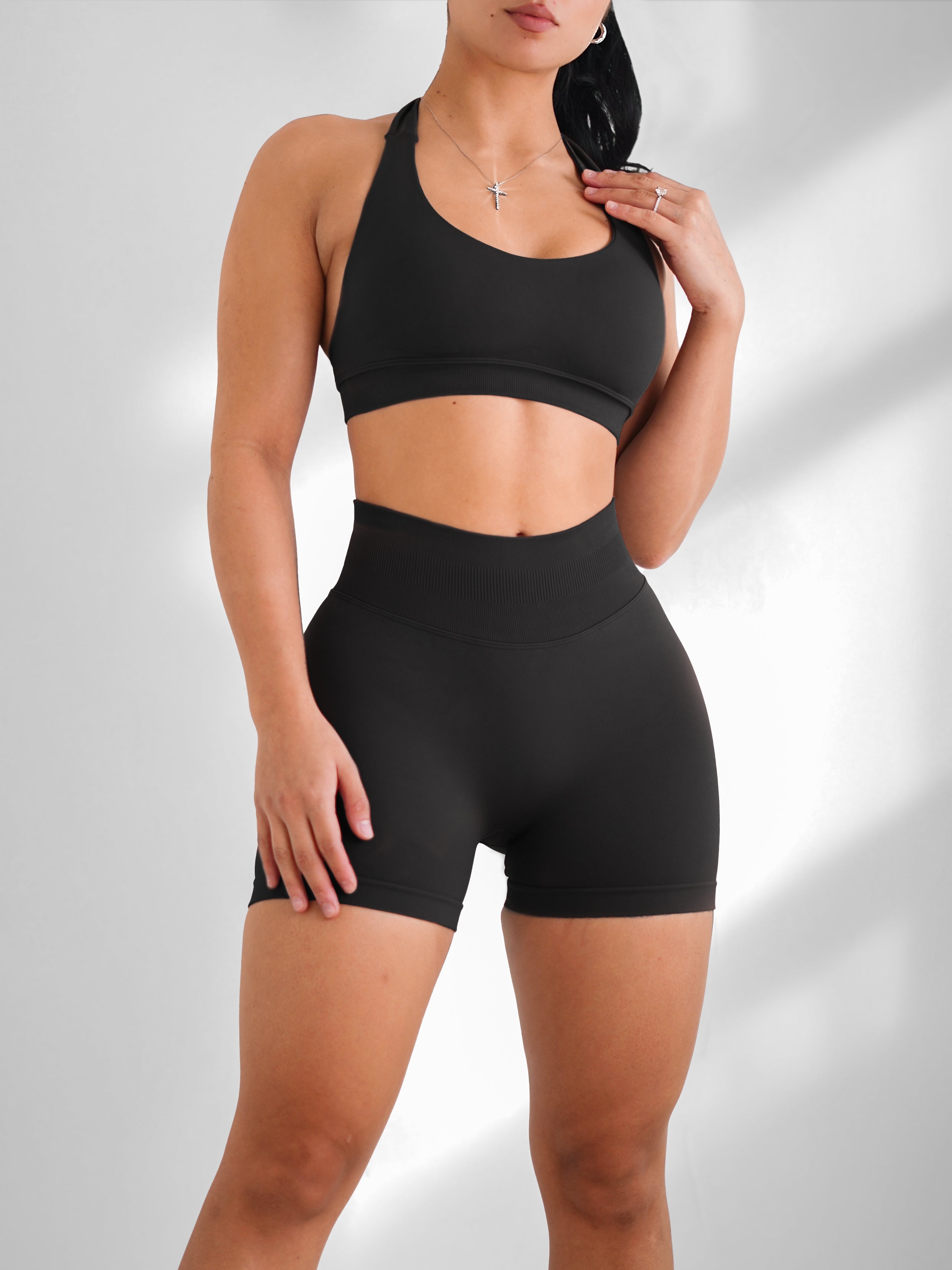 Premier Motion Halter Sports Bra (Black)