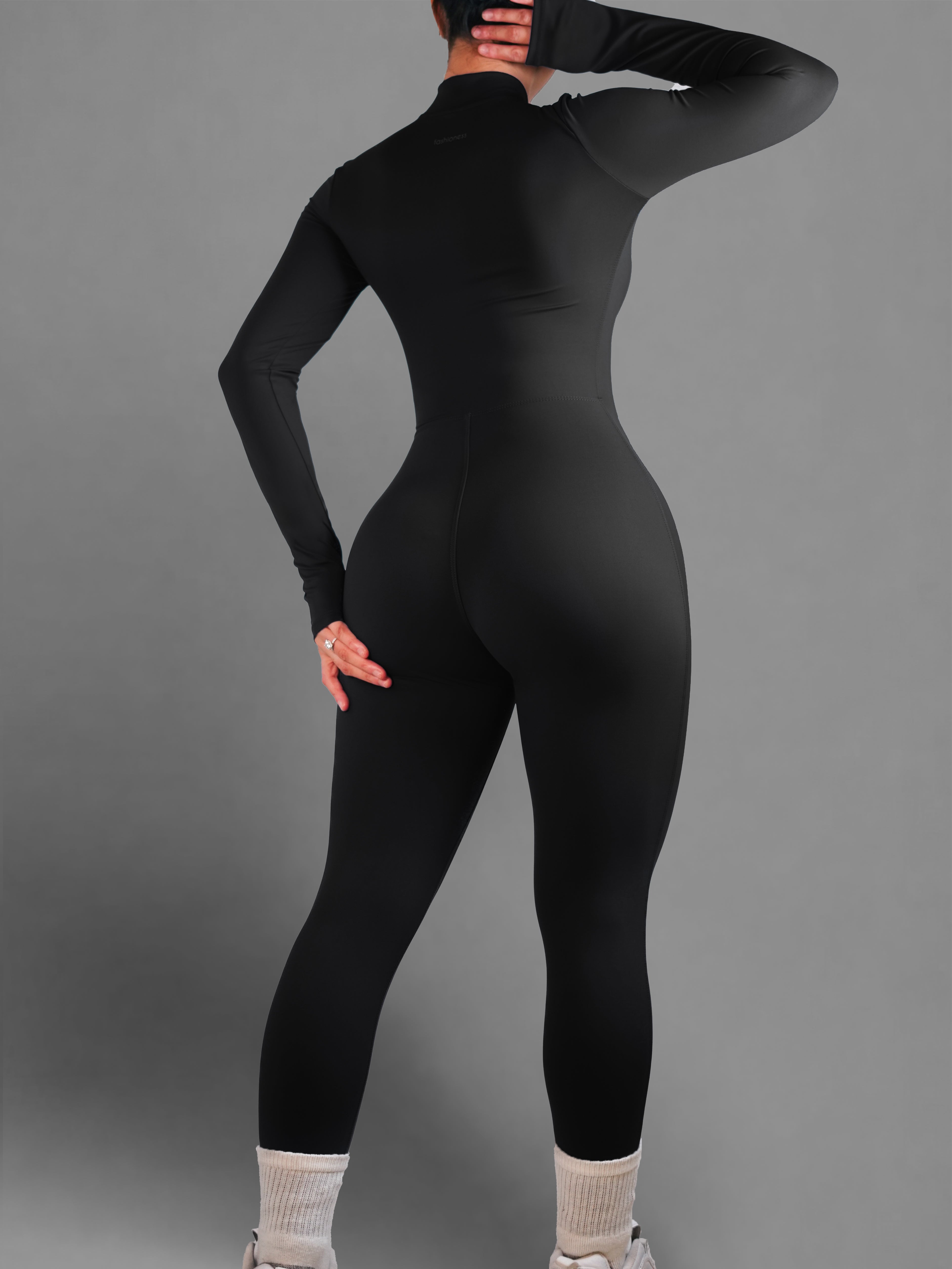 Endure Long Sleeve Zipper Jumpsuit (Black)