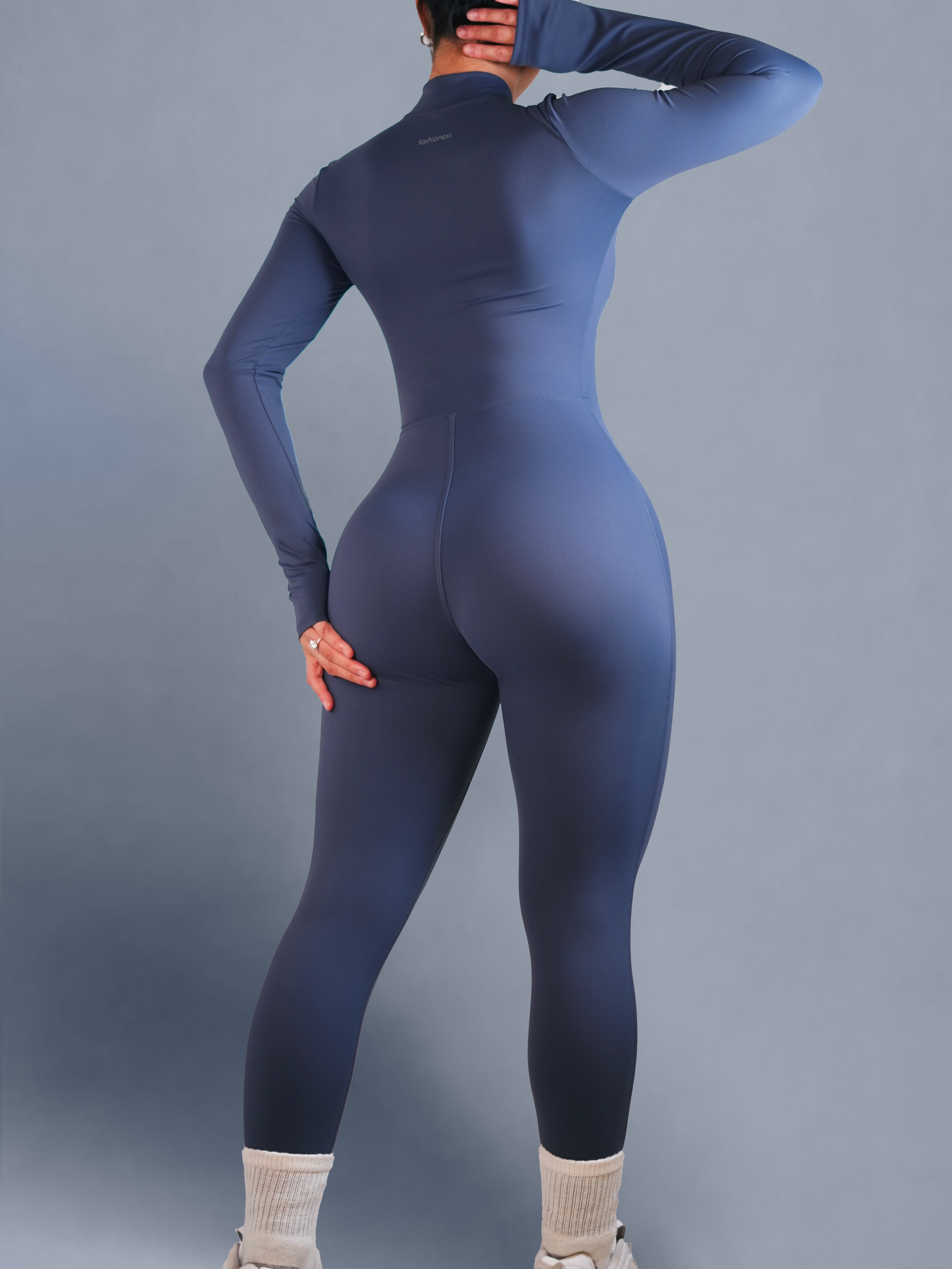 Endure Long Sleeve Zipper Jumpsuit (Moonlit Blue)