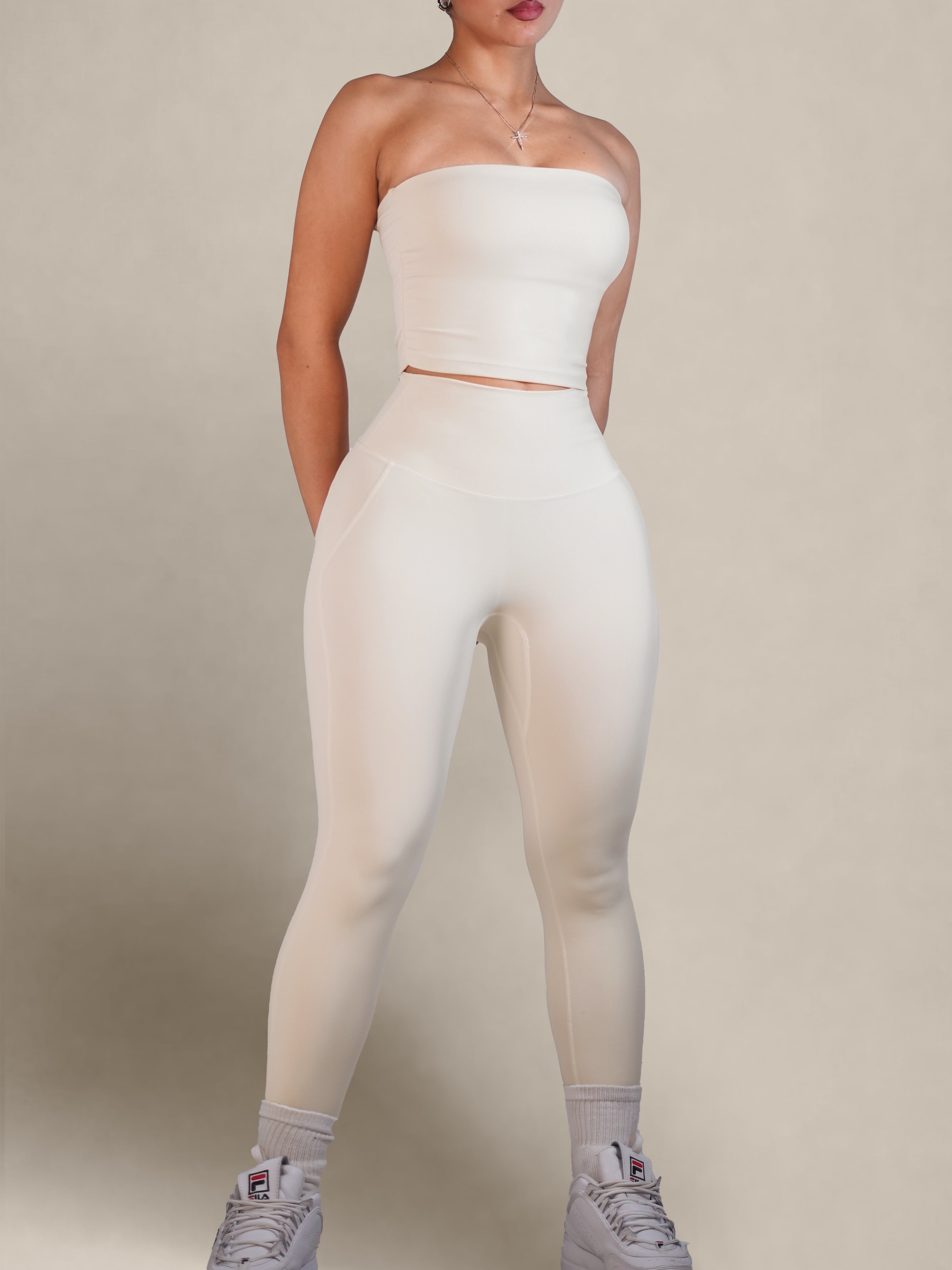 Milestone High Waisted Leggings (Vanilla Bean)