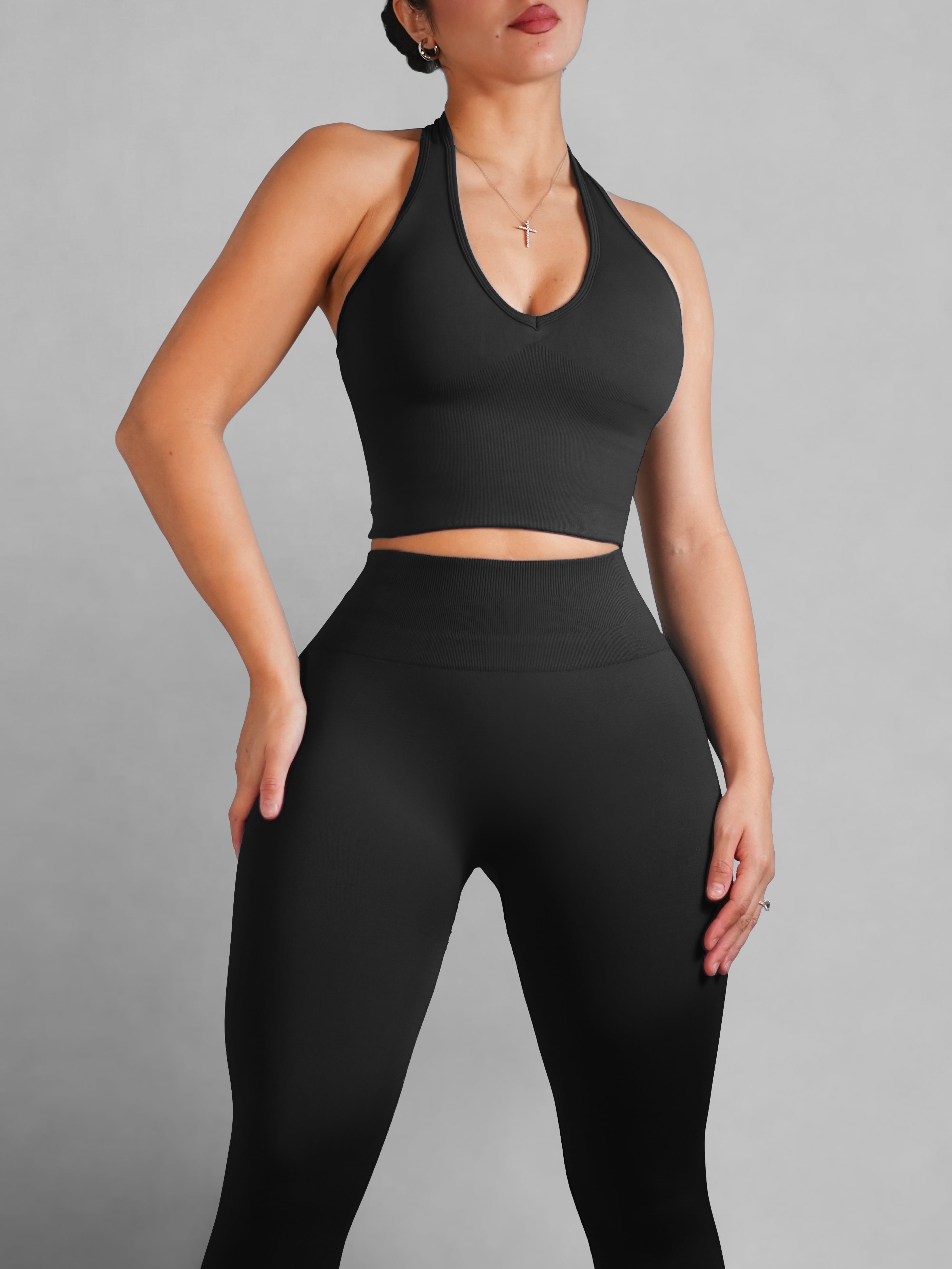 Refine Halter Sports Top (Black)