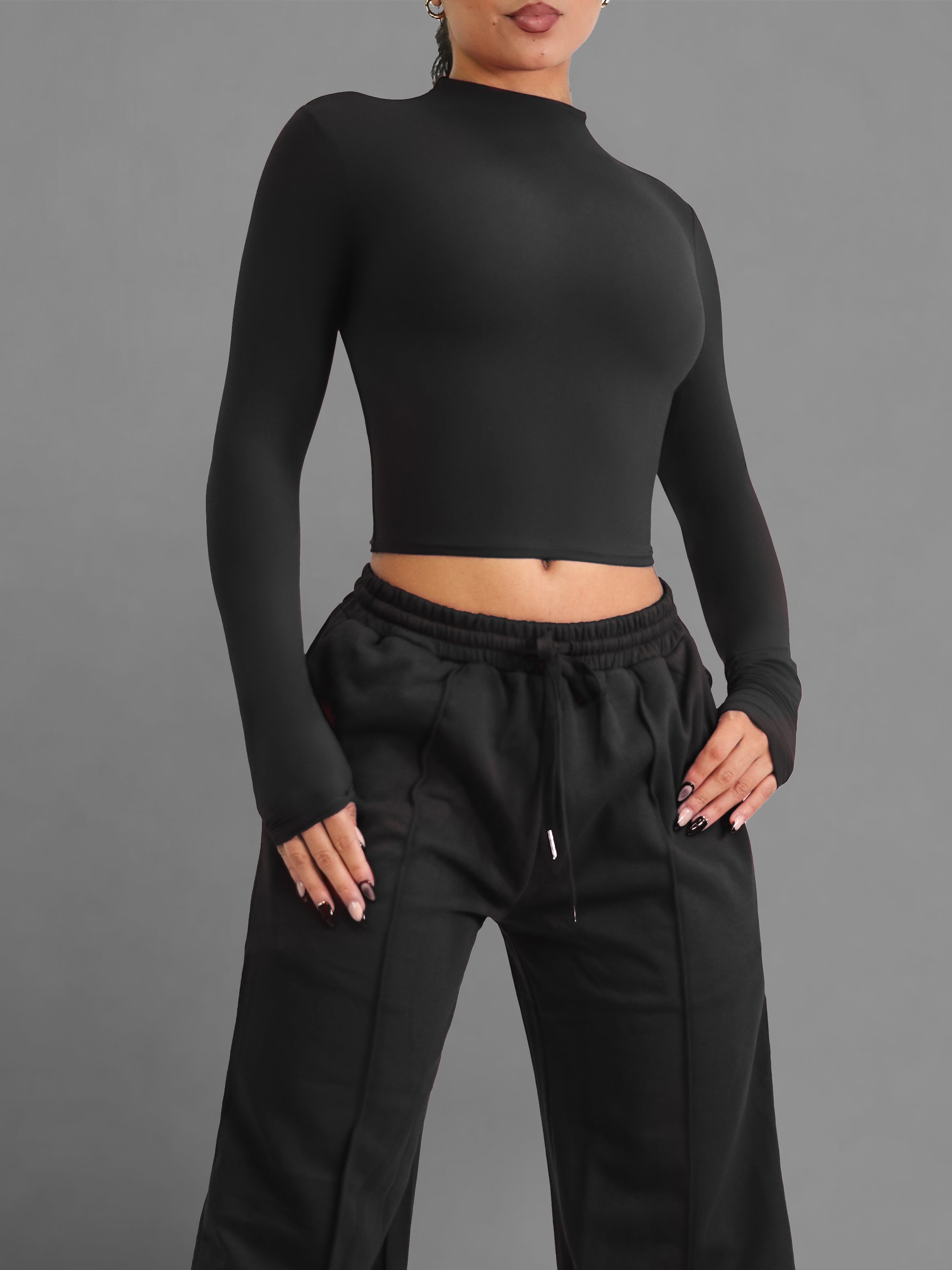 Charmed Long Sleeve Top (Black)