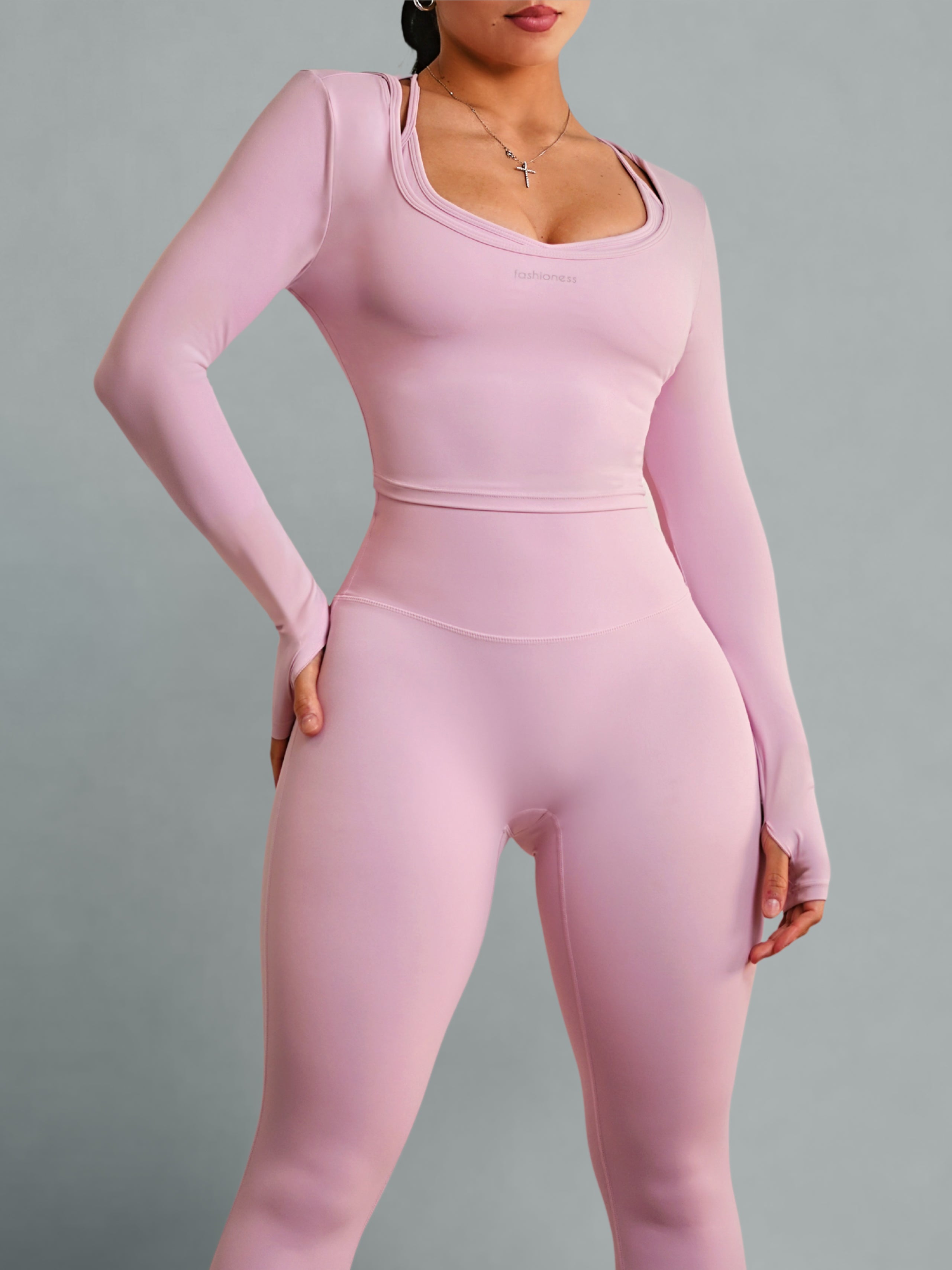 Reformer Hooded Long Sleeve Top (Doll Pink)