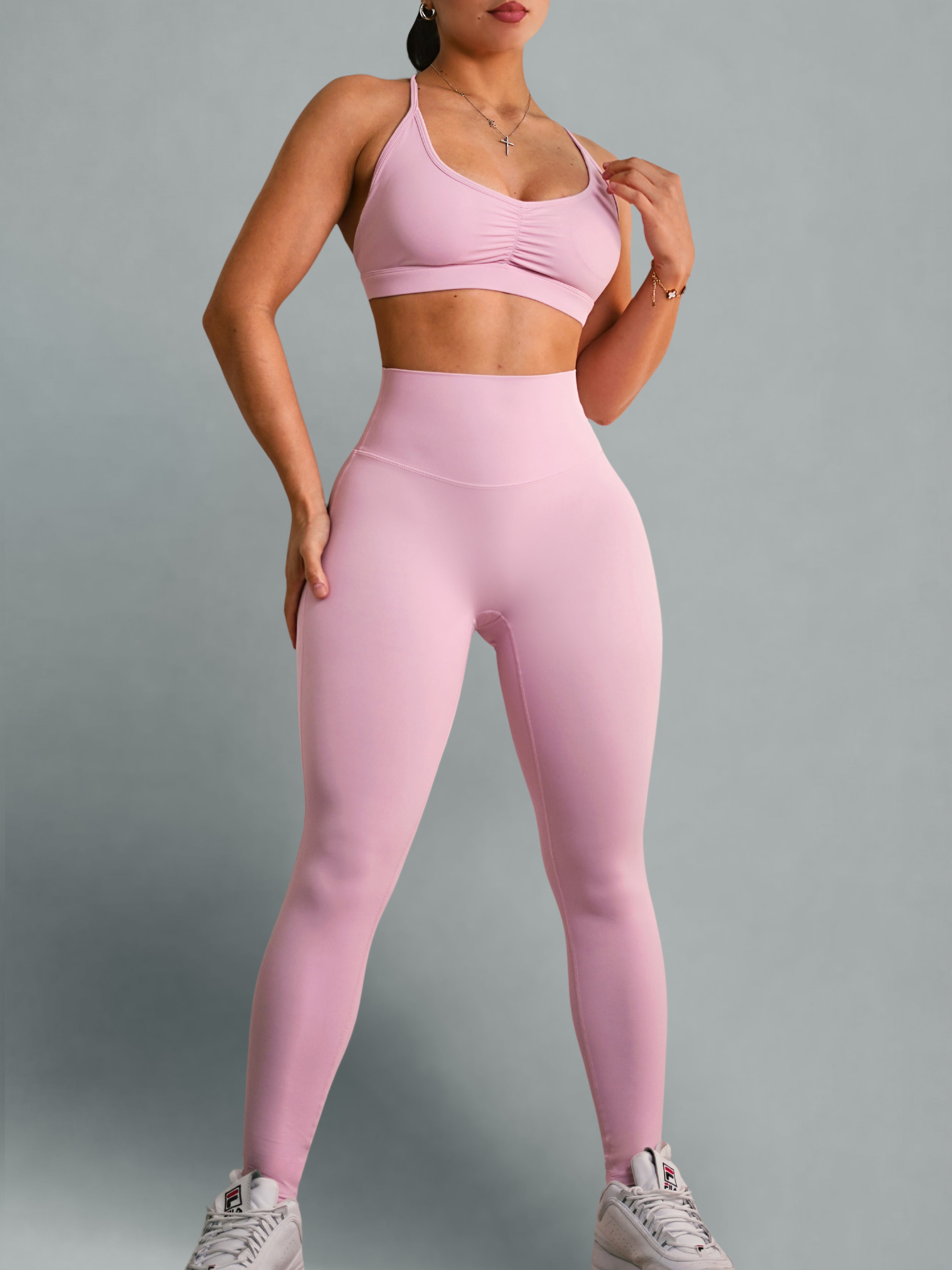 Reformer High Waisted Leggings (Doll Pink)