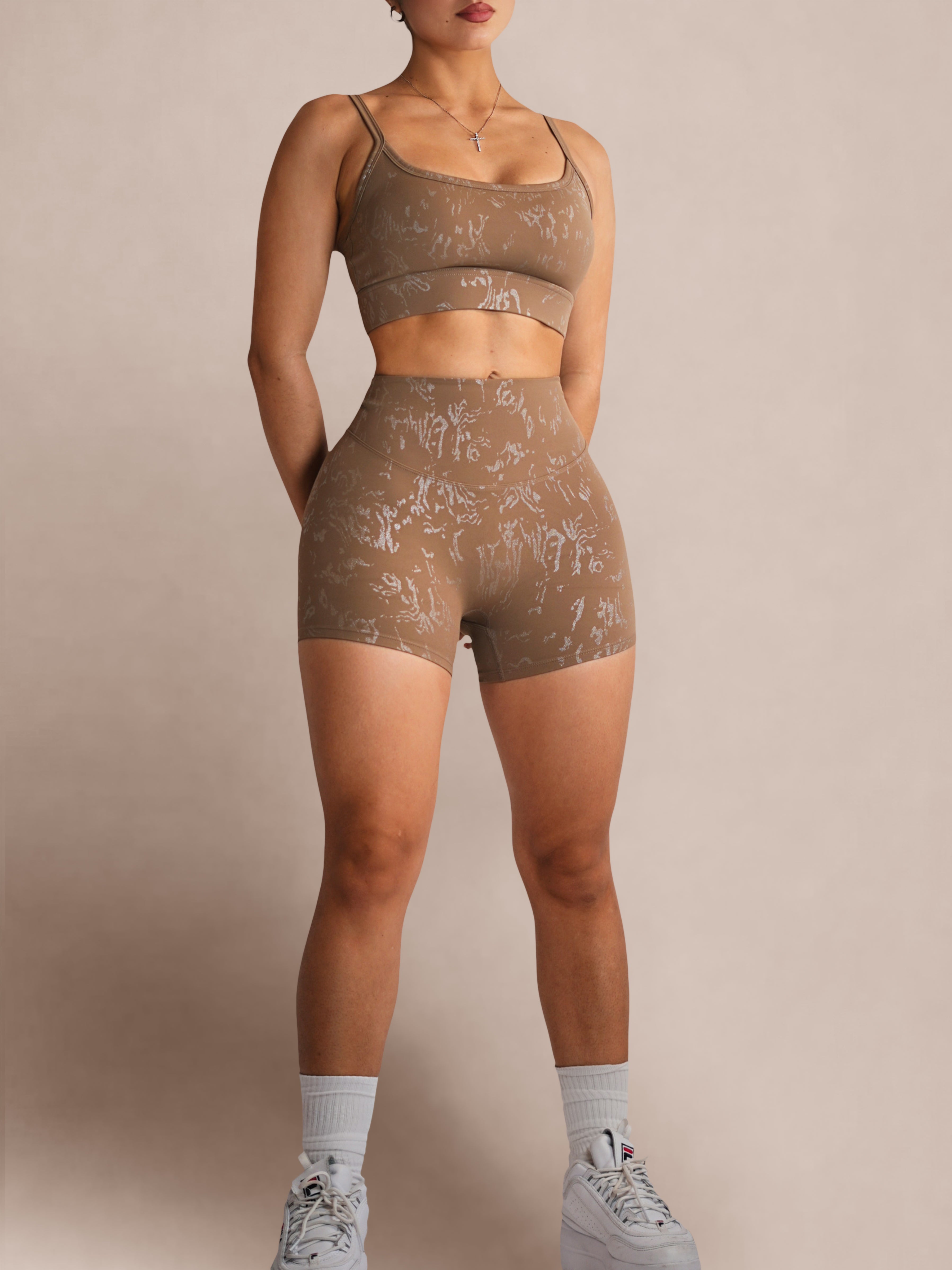 Signature High Waisted Shorts (Nude Glow)