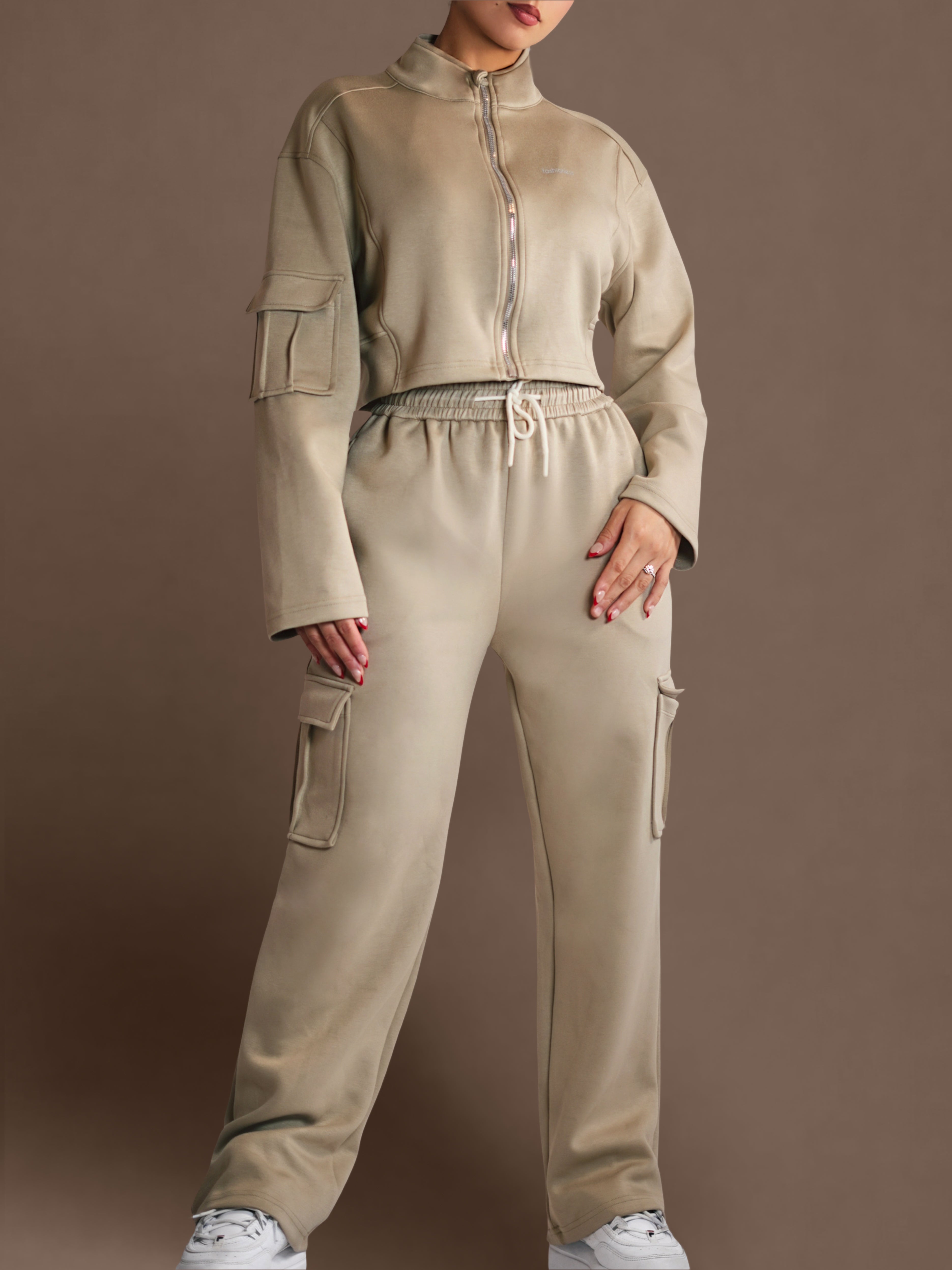 Lounge Mode Cargo Joggers (Soft Nude)