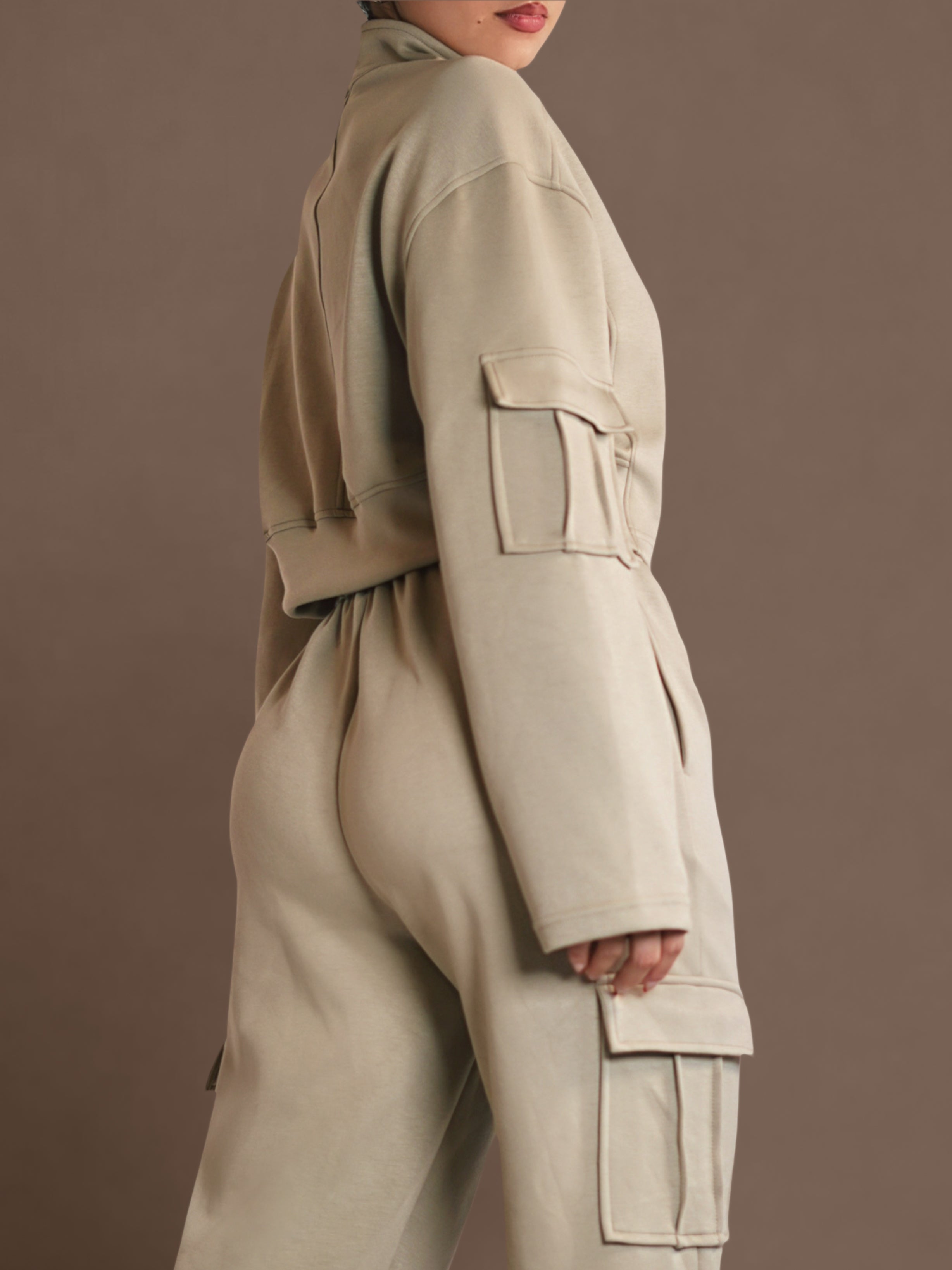 Lounge Mode Zipper Jacket (Soft Nude)