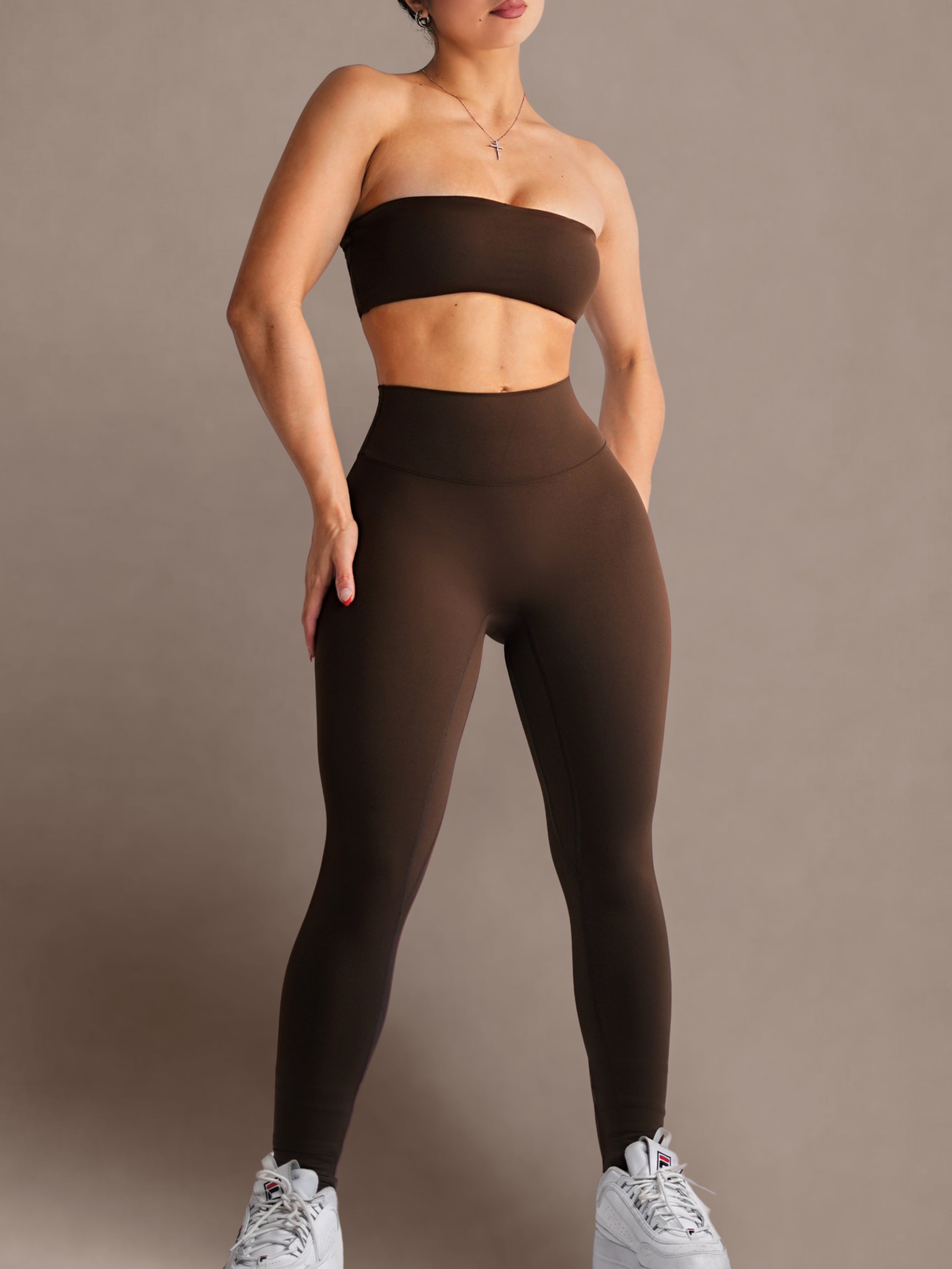 Embody High Waisted Leggings (Dark Chocolate)