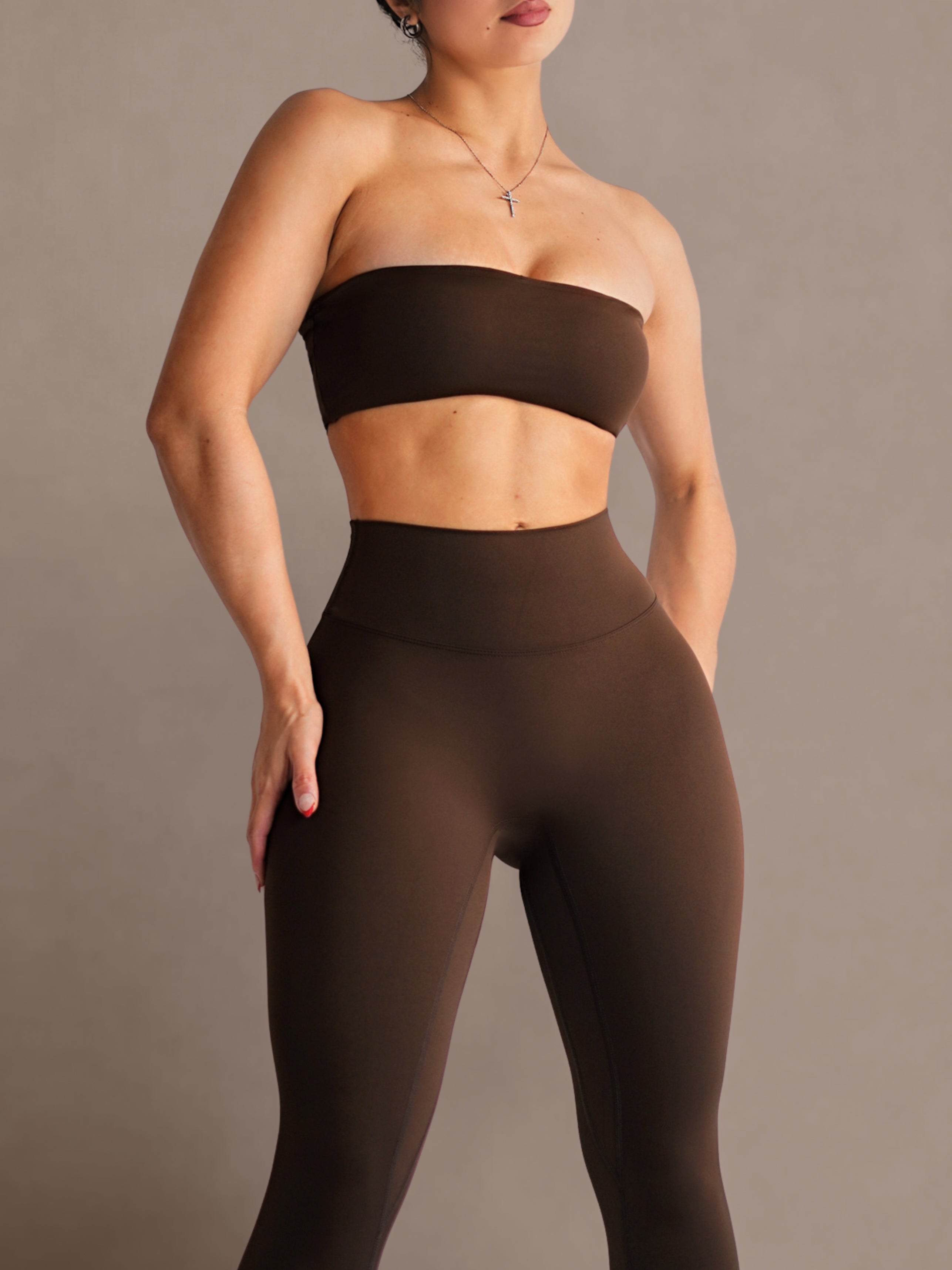 Embody Tube Top Sports Bra (Dark Chocolate)