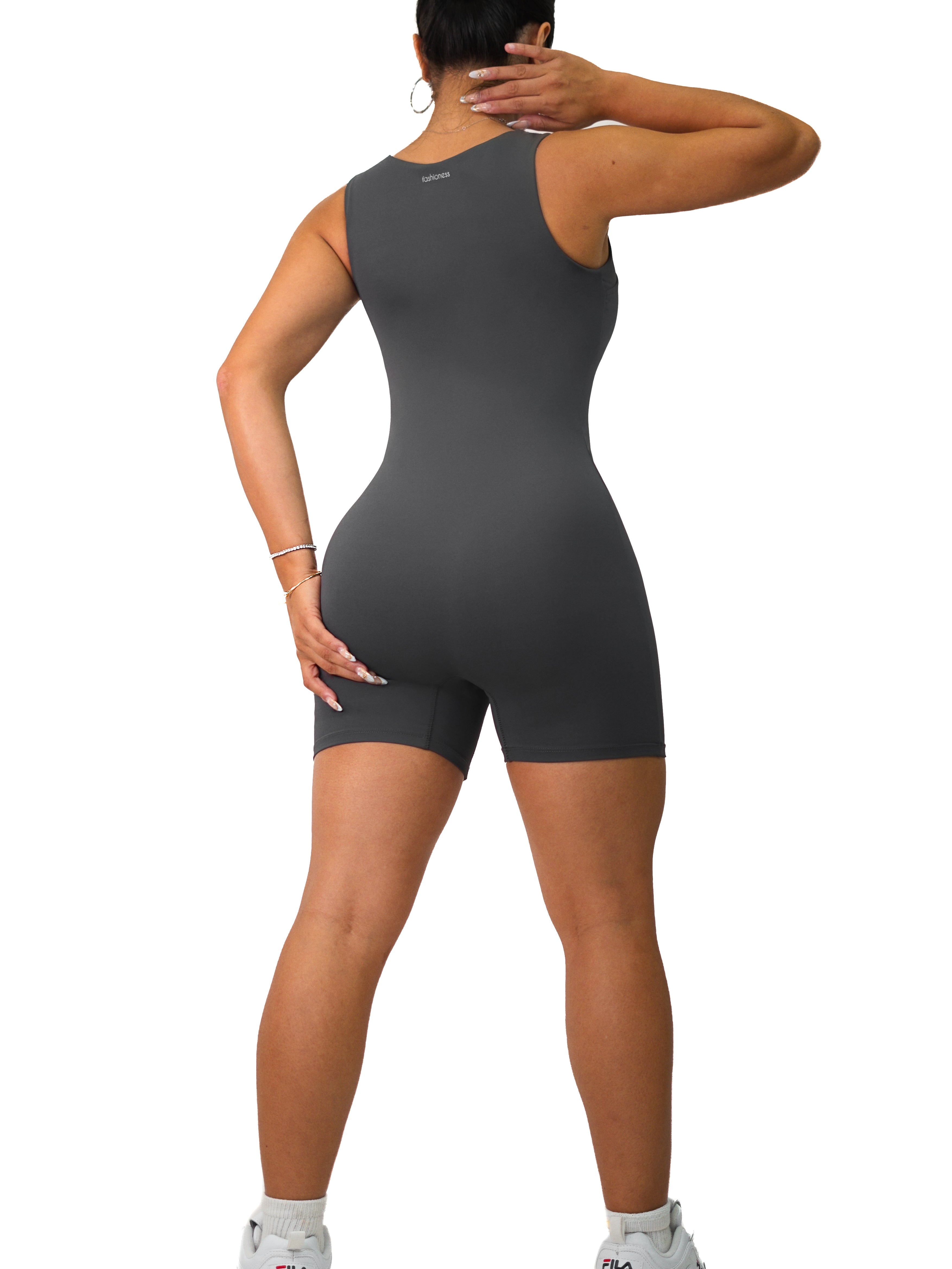 Athletica Coverage Short Romper (Charcoal)