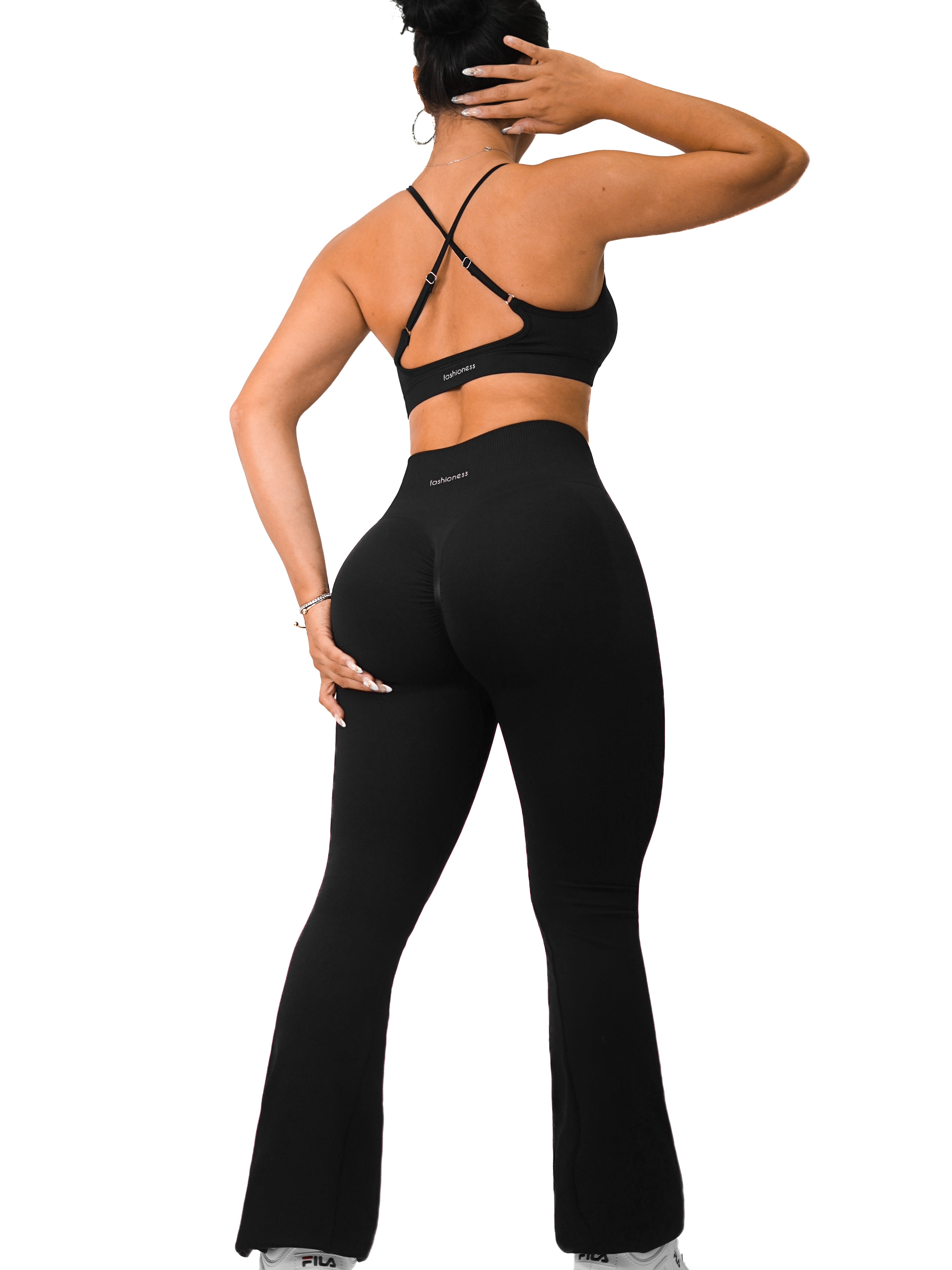 Athletic Seamless Flare Leggings (Elegant Black)