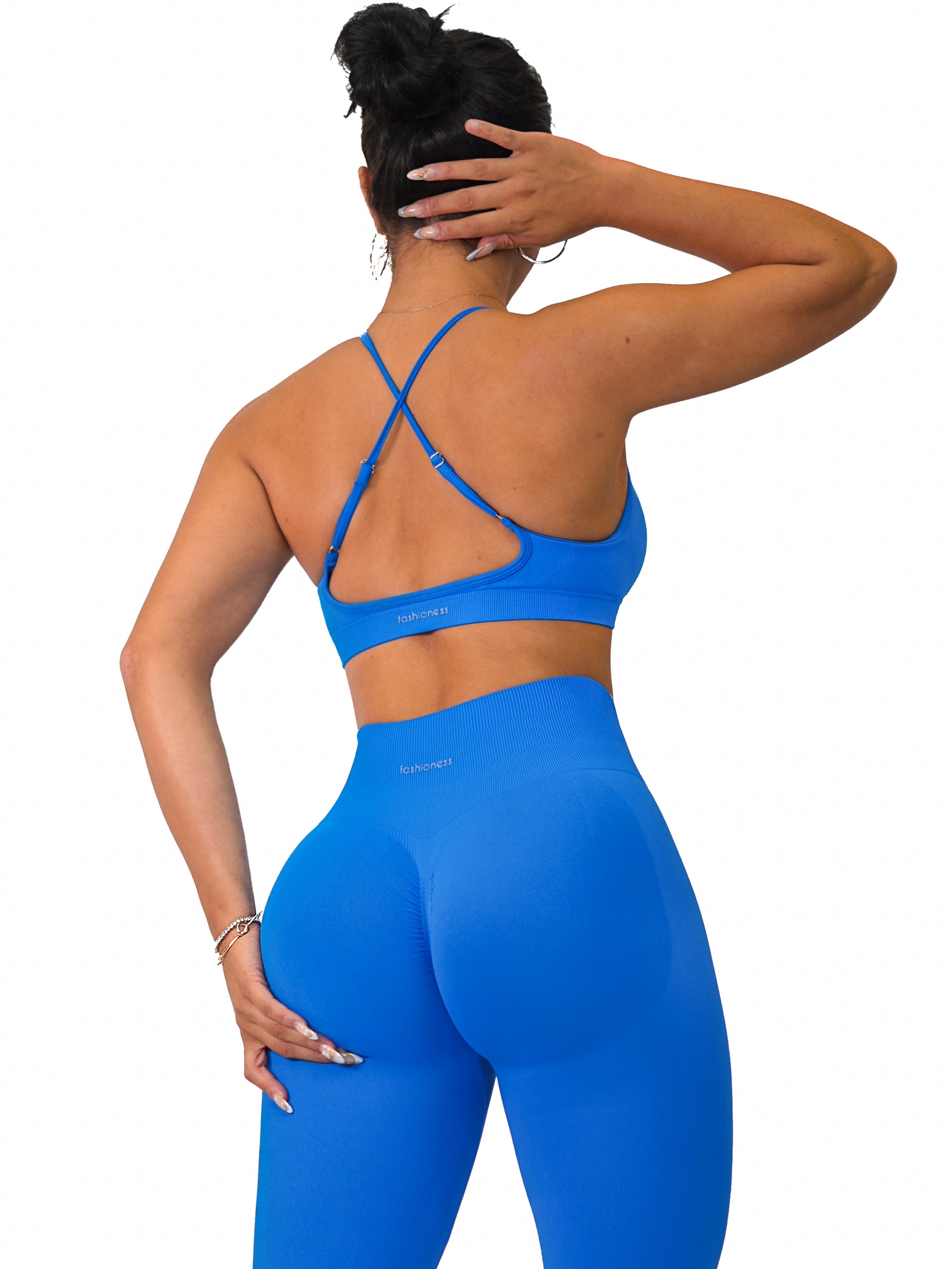 Athletic Seamless Sports Bra (Azure Blue)