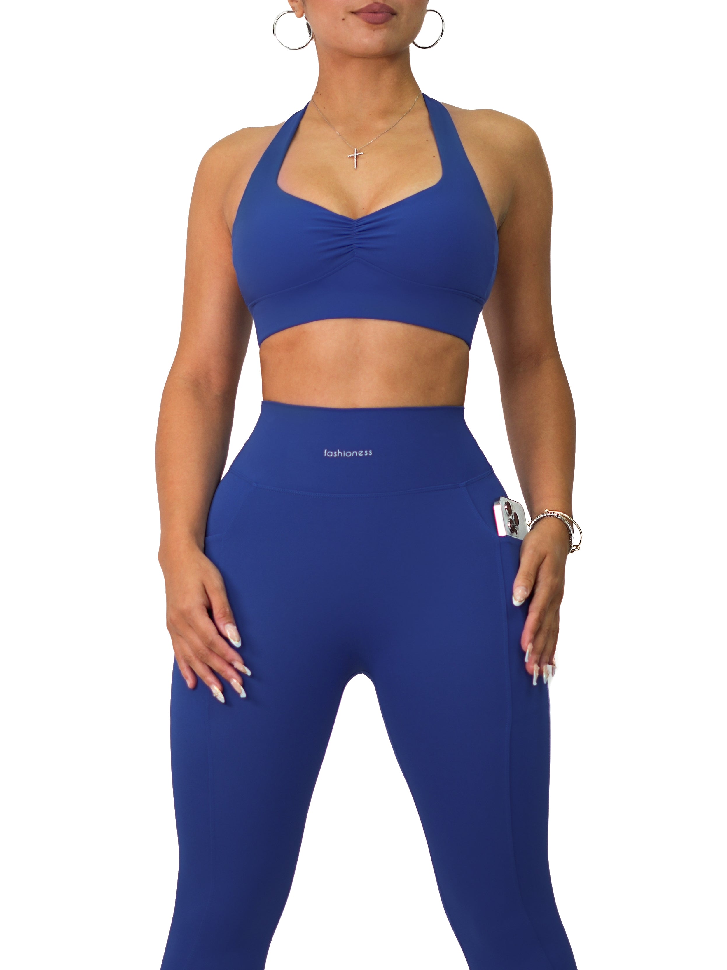 Starstruck Halter Sports Bra (Deep Blue)