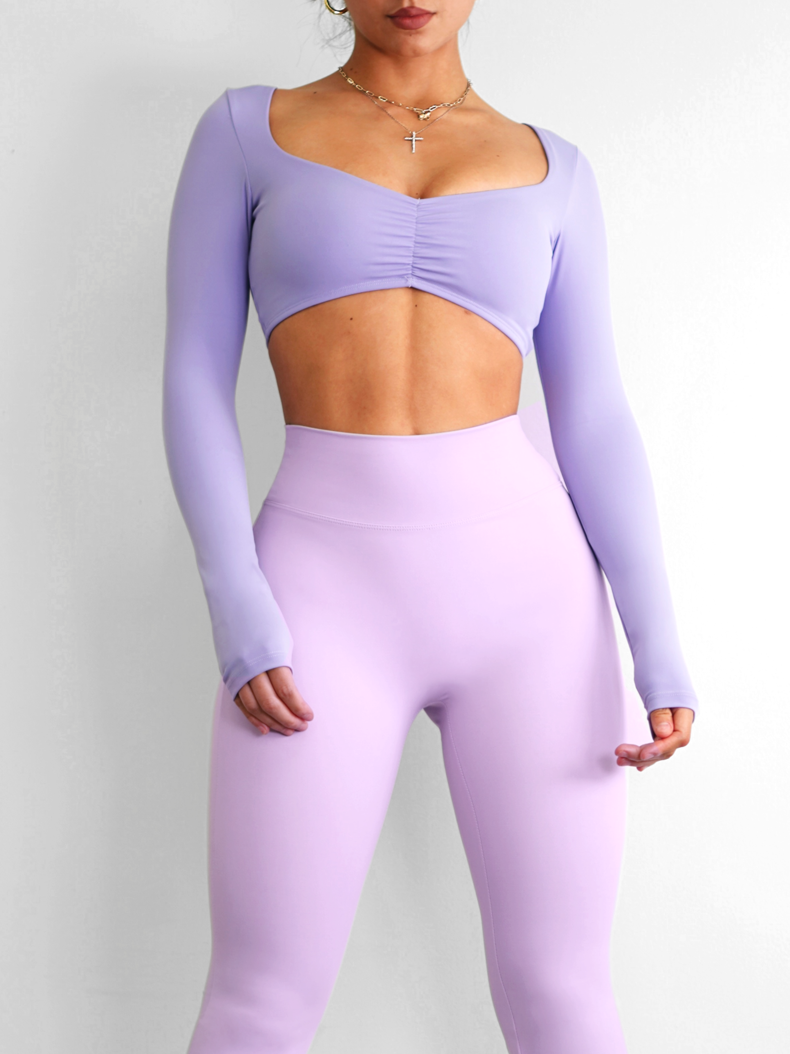 City Girl Long Sleeve Sports Top (Mauve Lilac)