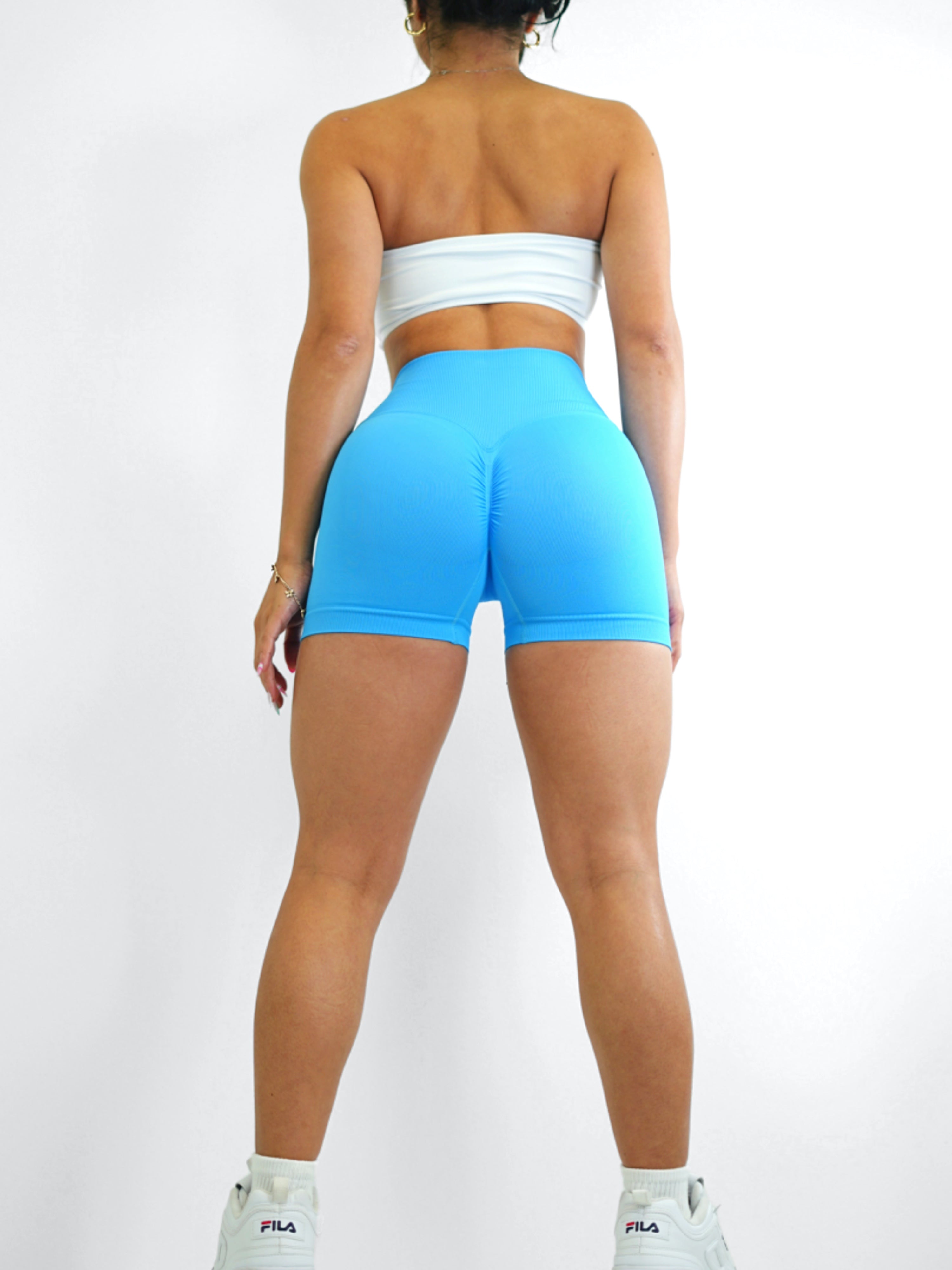 Seamless V Booty Shorts (Vice Blue)