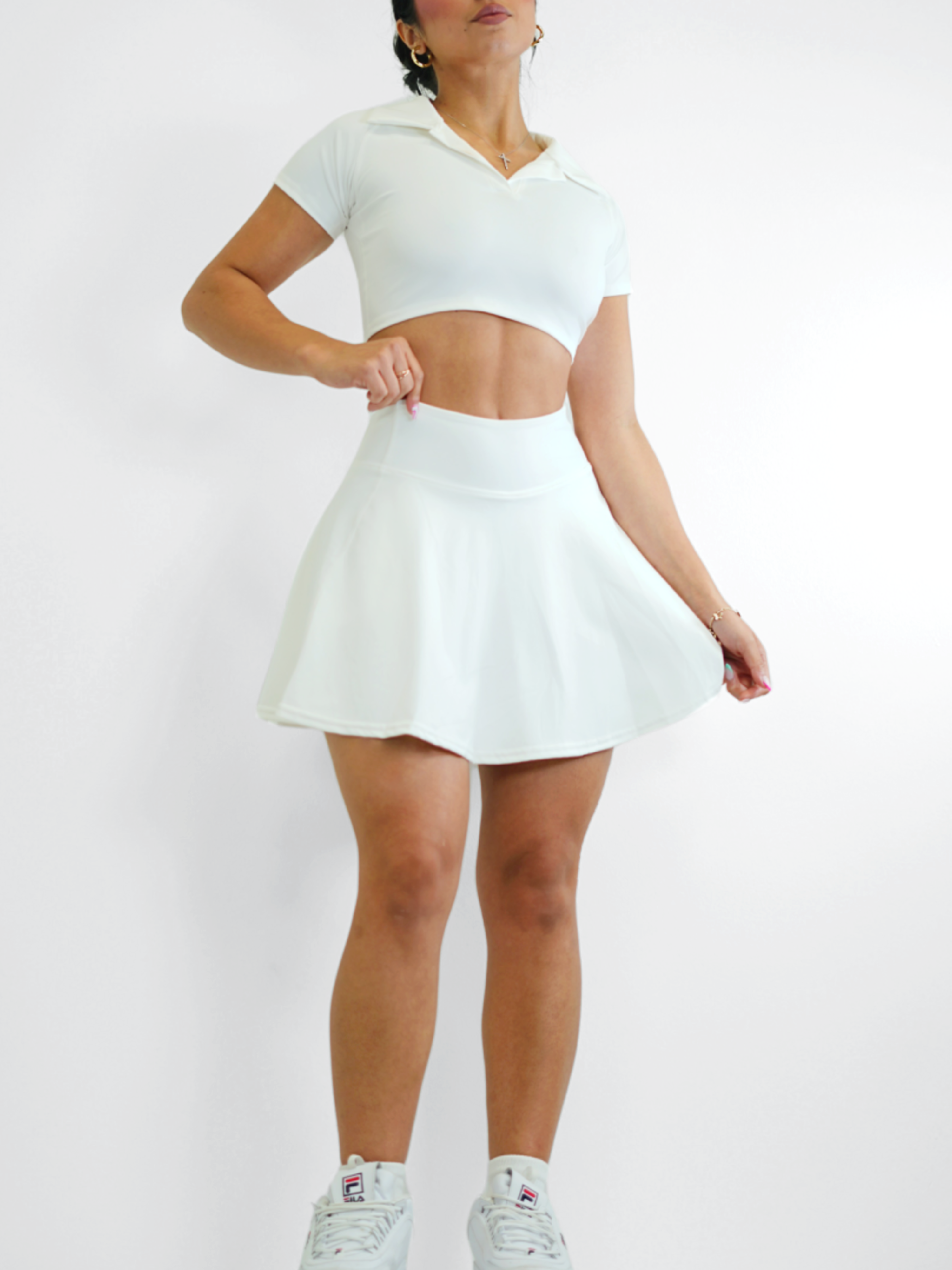 Athletic Club Tennis Skirt (White)