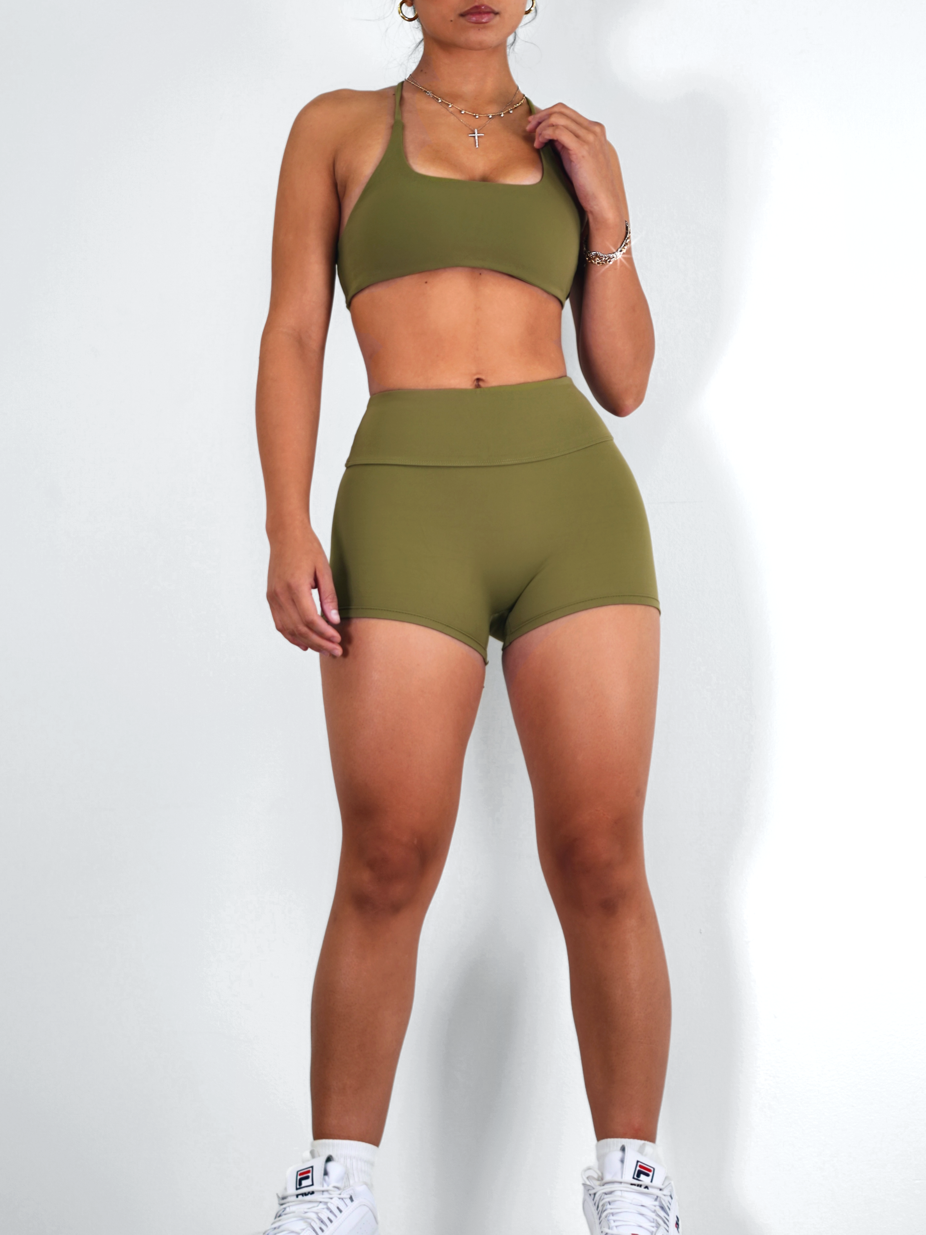 Athletic Scrunch Booty Shorts (Wild Green)